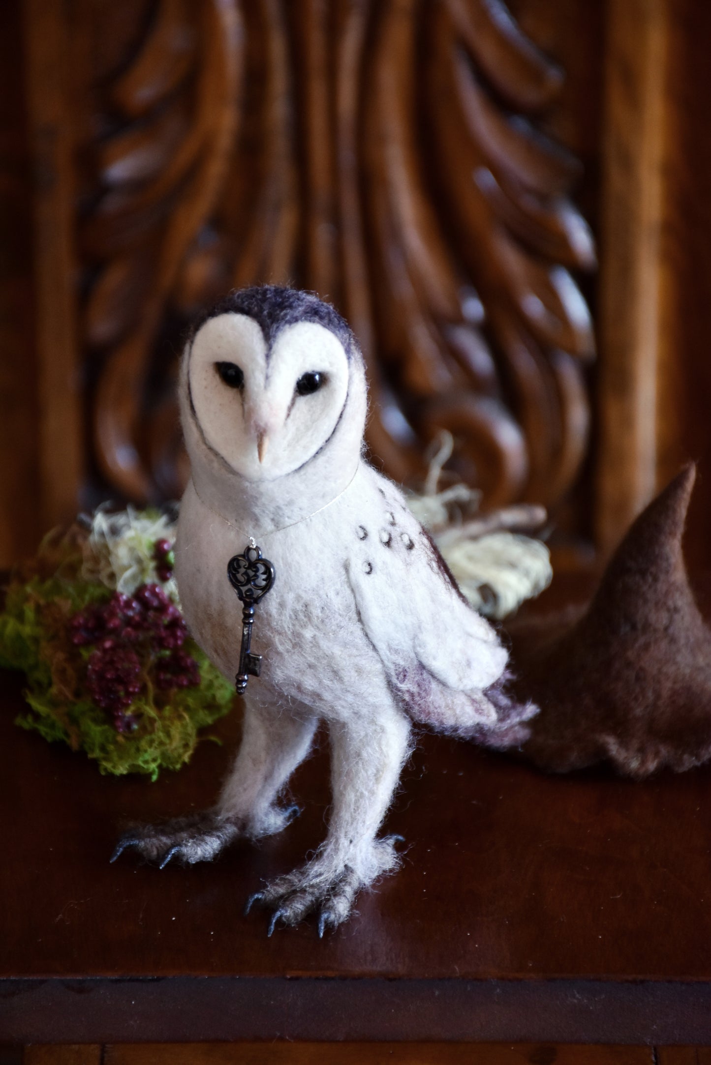 Needle Felted Barn Owl Witch