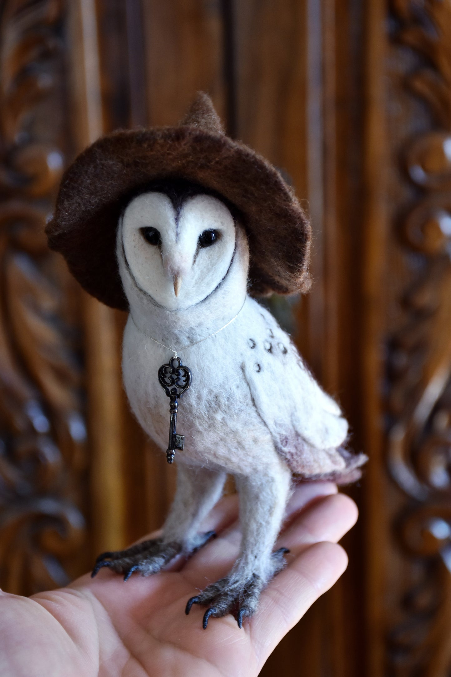 Needle Felted Barn Owl Witch
