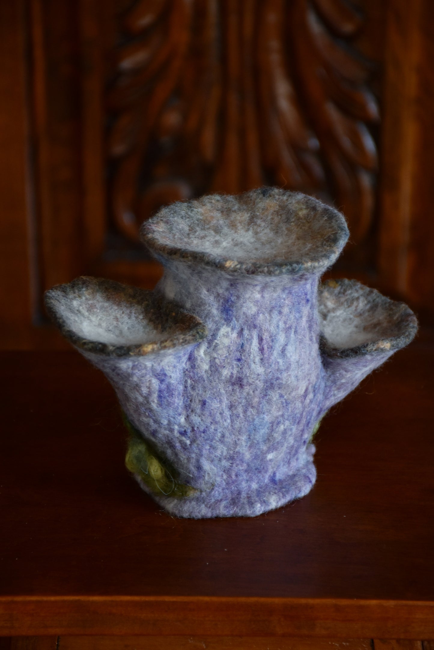 Needle Felted Couple of Barn Owls sleeping inside Mushroom