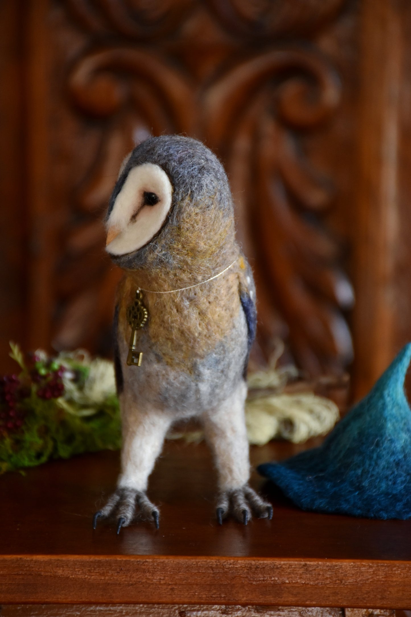 Needle Felted Barn Owl Witch