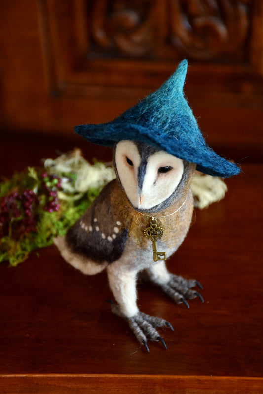 Needle Felted Barn Owl Witch