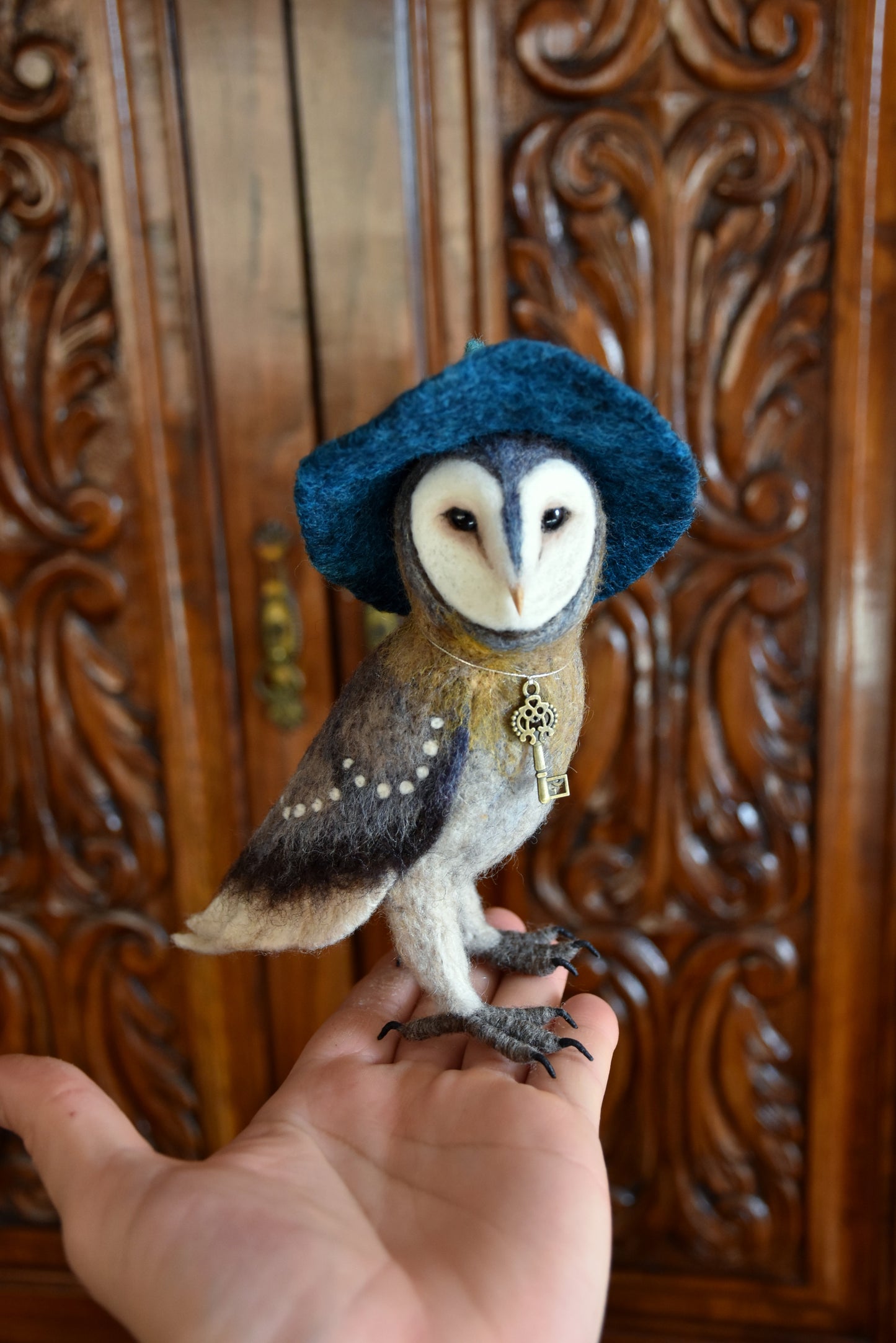 Needle Felted Barn Owl Witch
