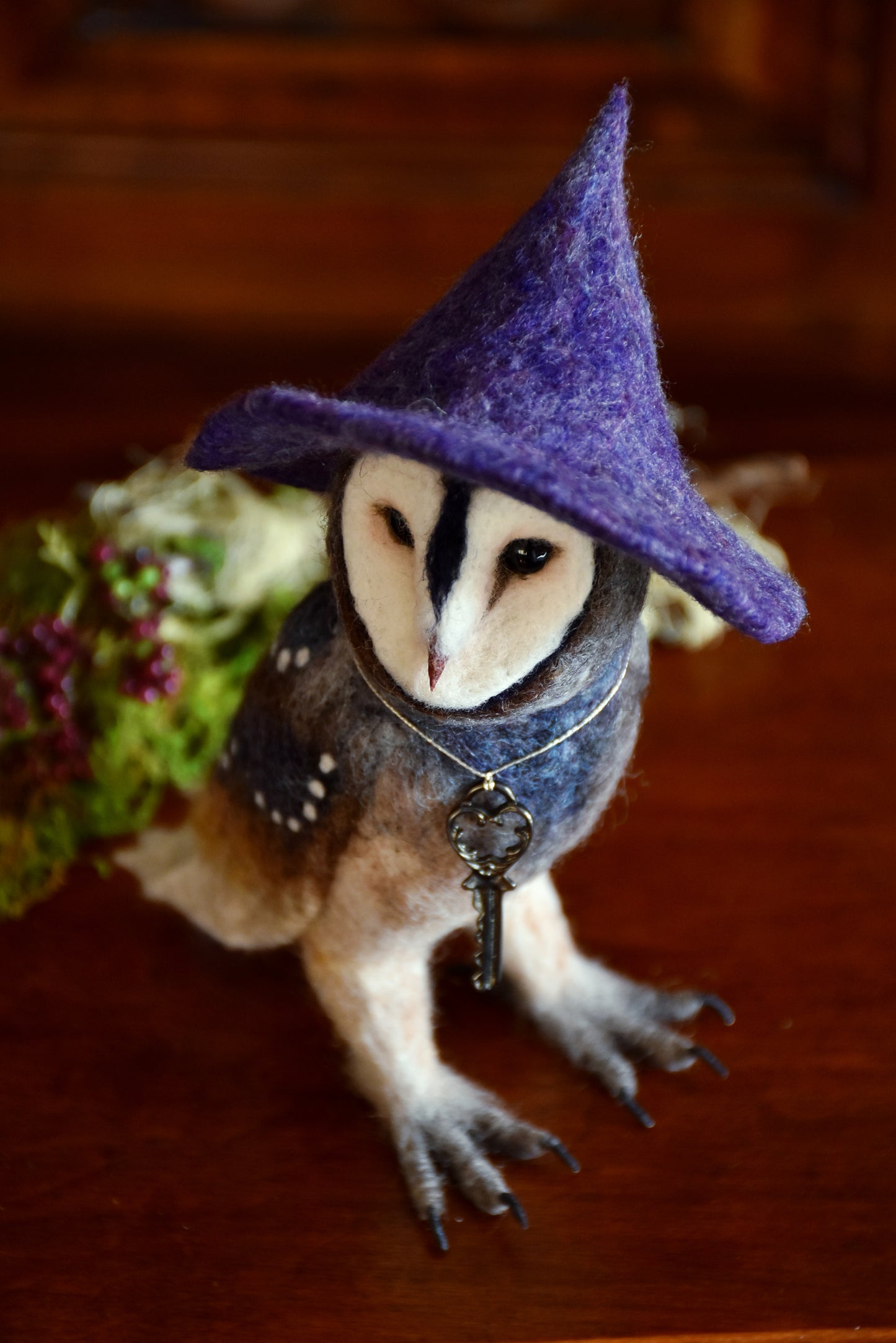 Needle Felted Barn Owl Witch
