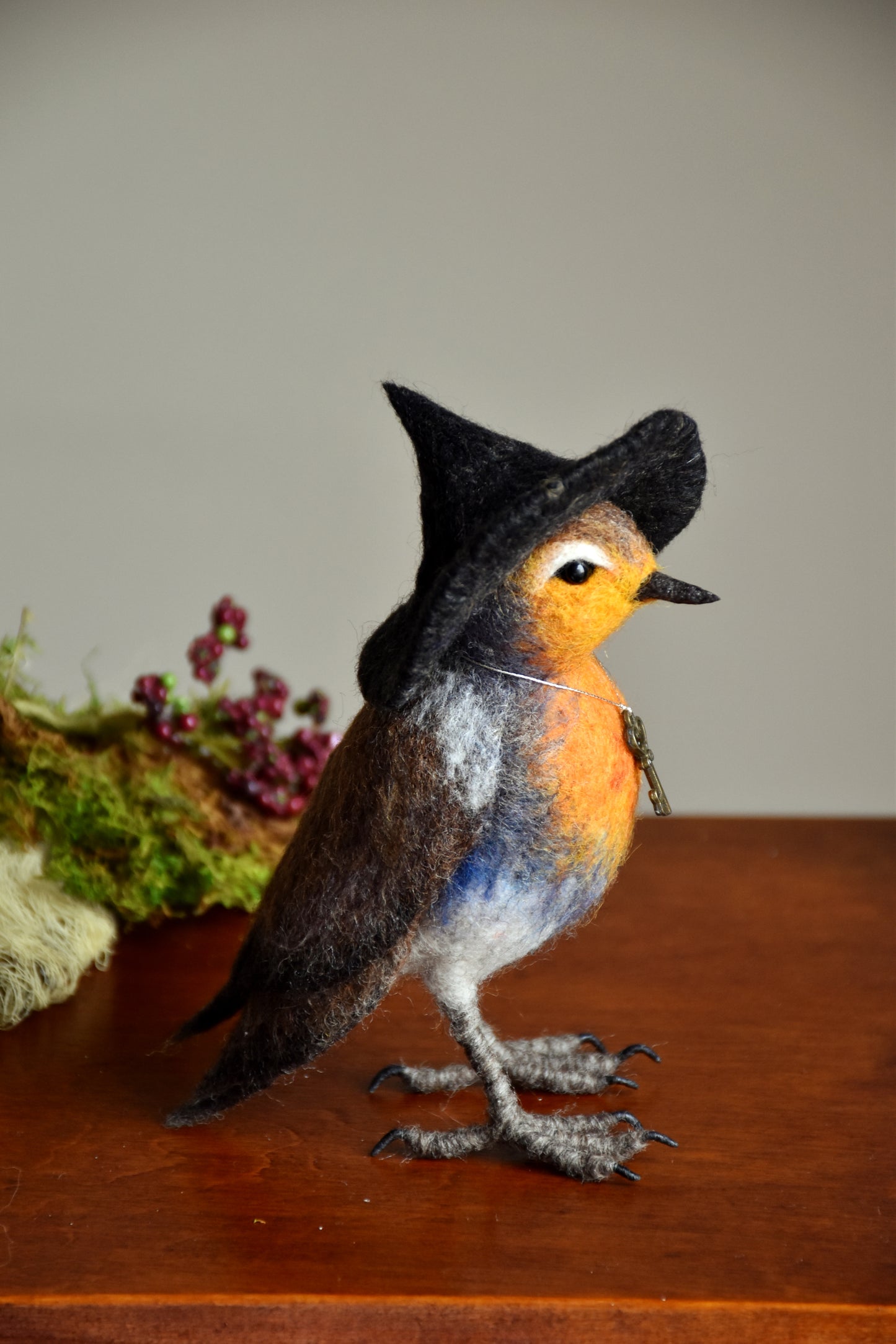 Needle Felted Little Witch Robin