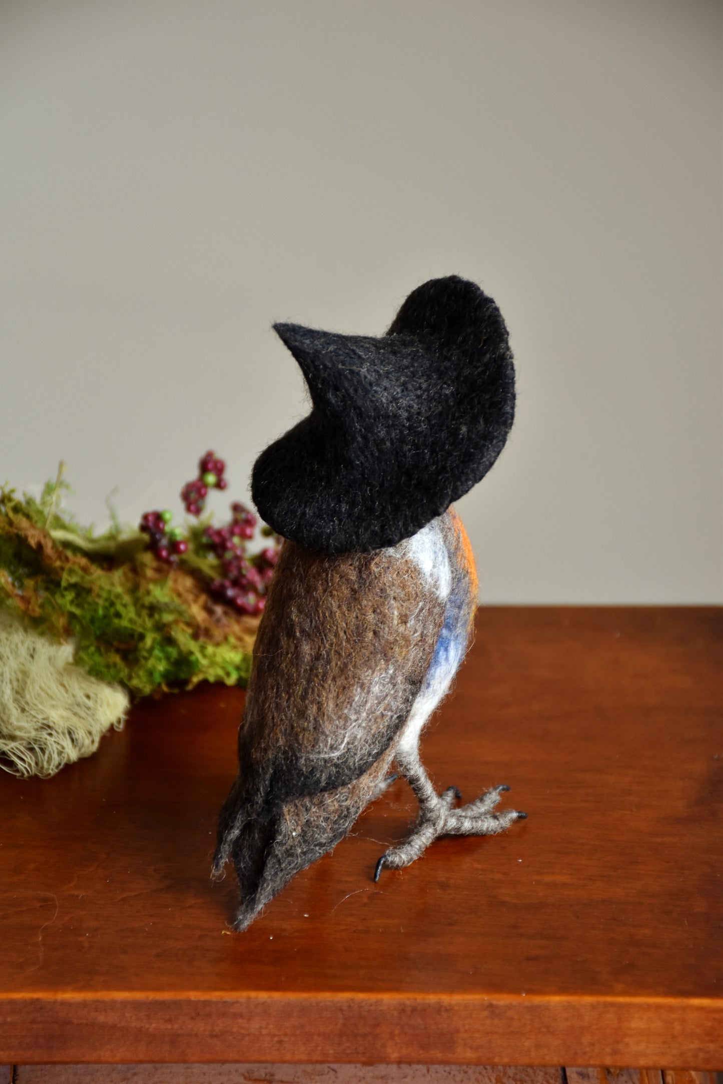 Needle Felted Little Witch Robin