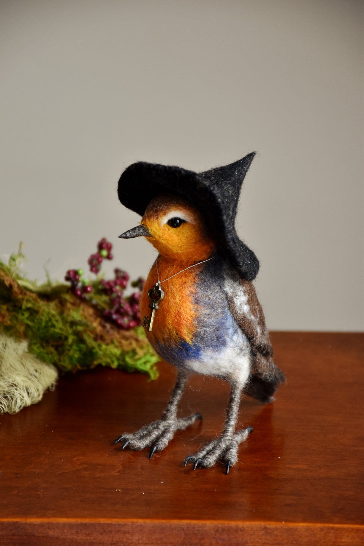 Needle Felted Little Witch Robin