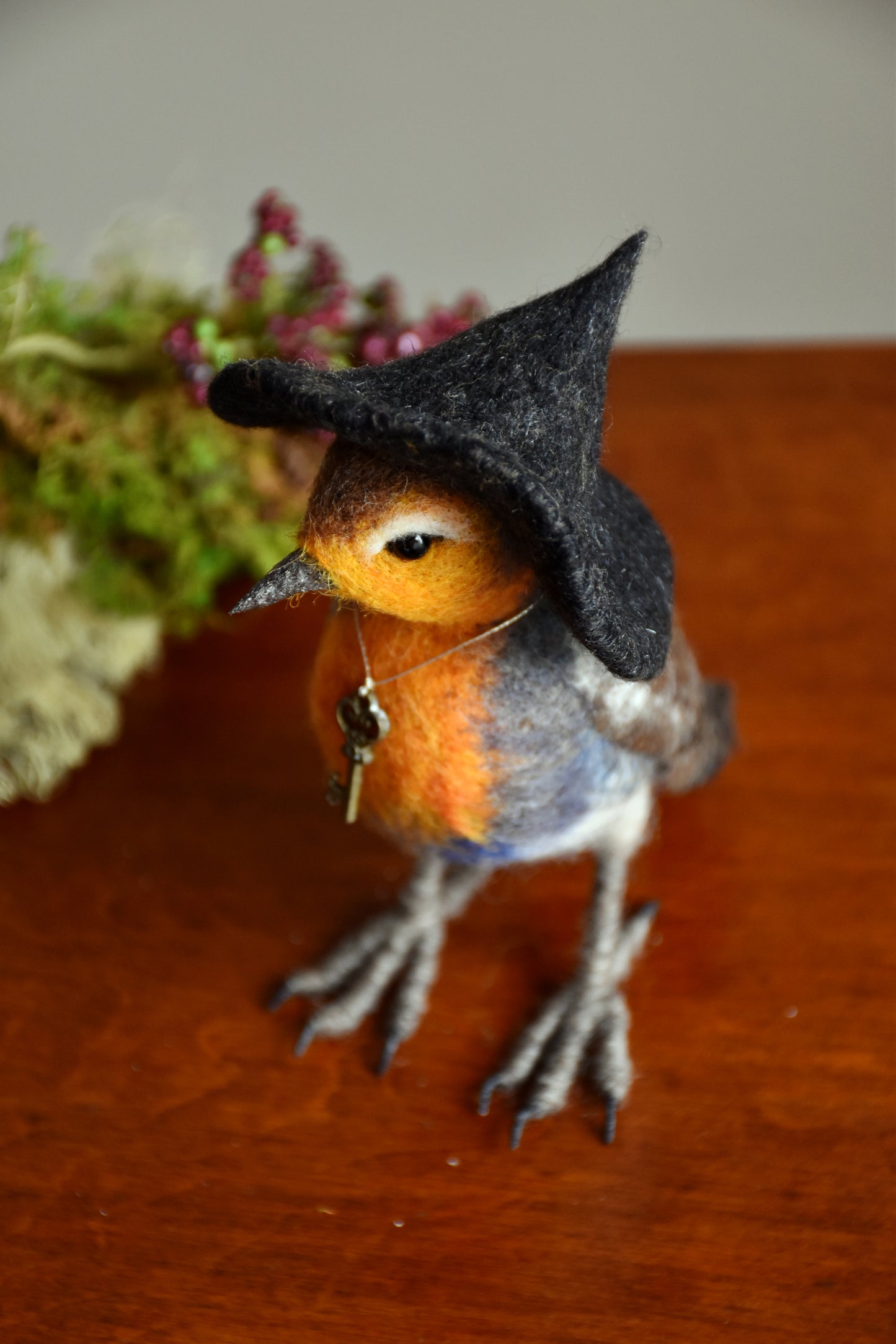 Needle Felted Little Witch Robin