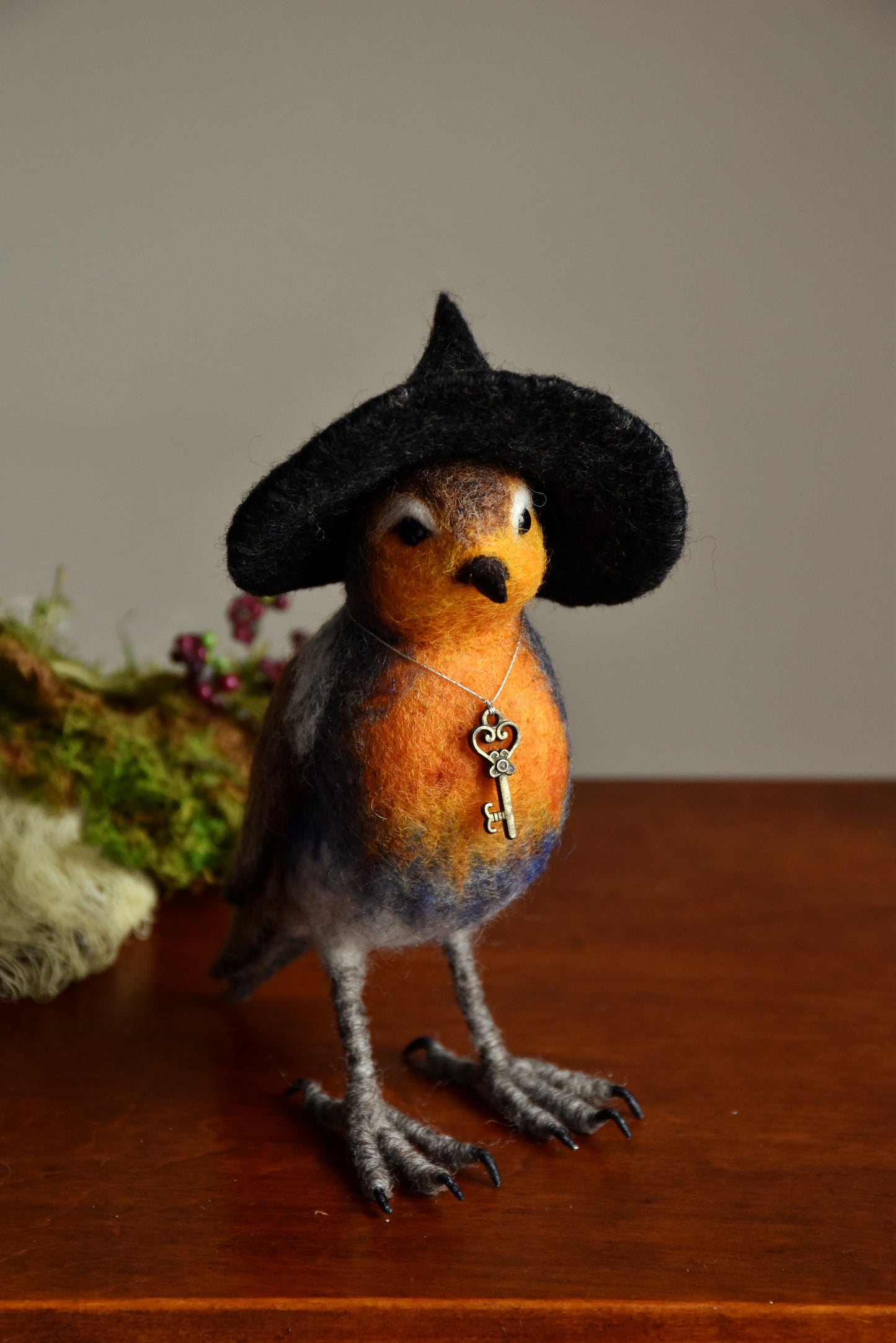Needle Felted Little Witch Robin