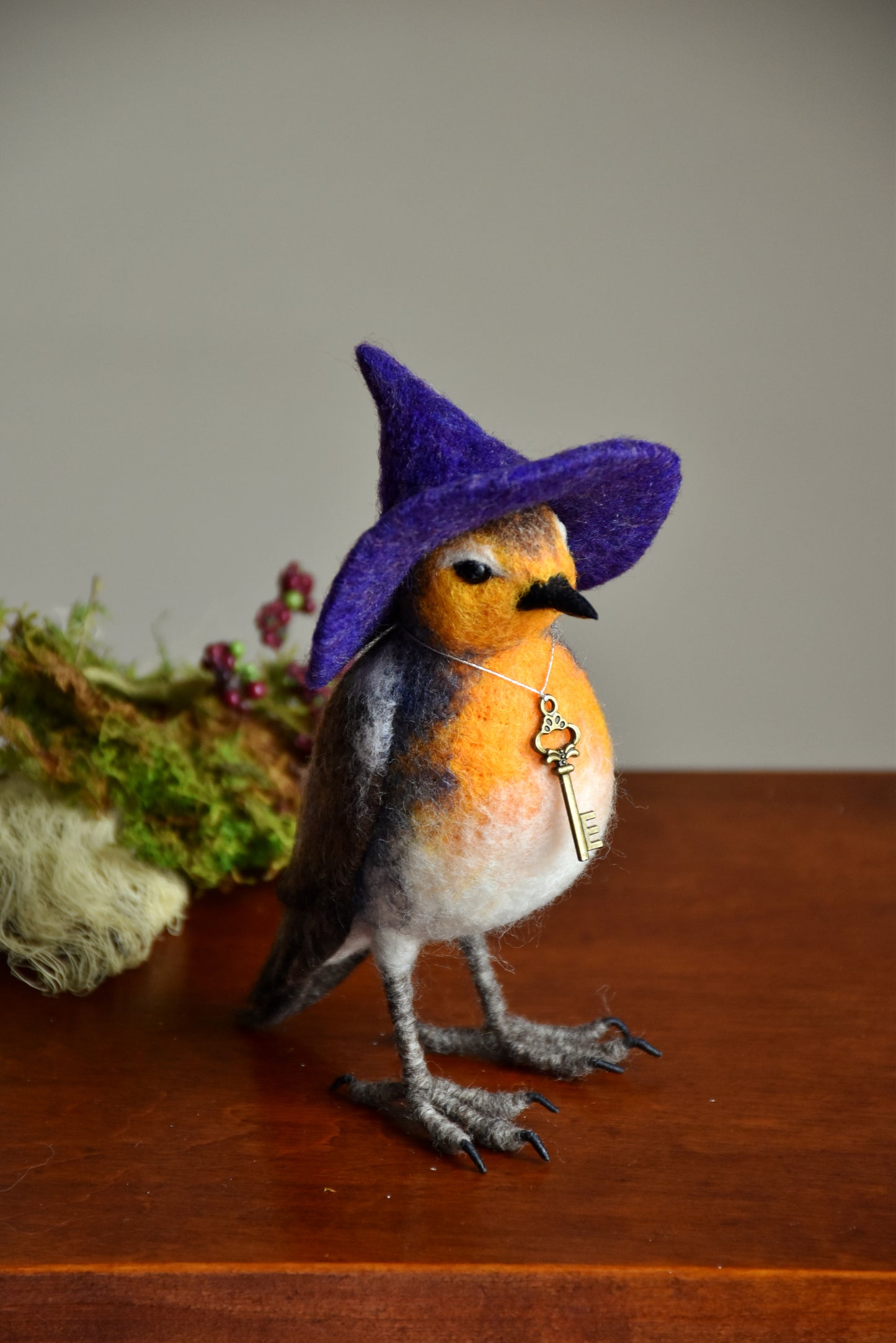 Needle Felted Little Witch Robin