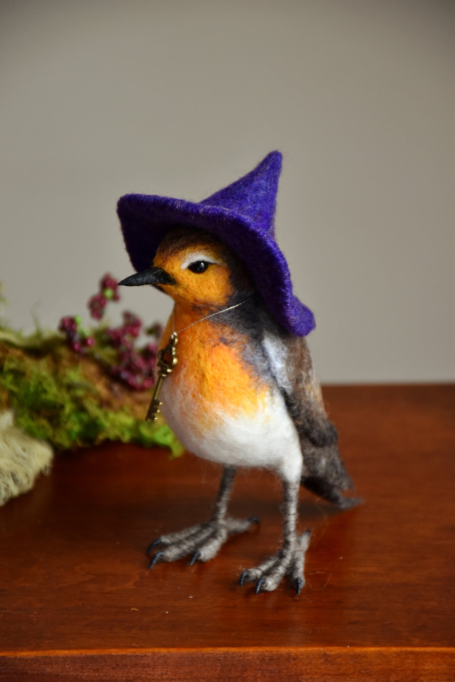 Needle Felted Little Witch Robin