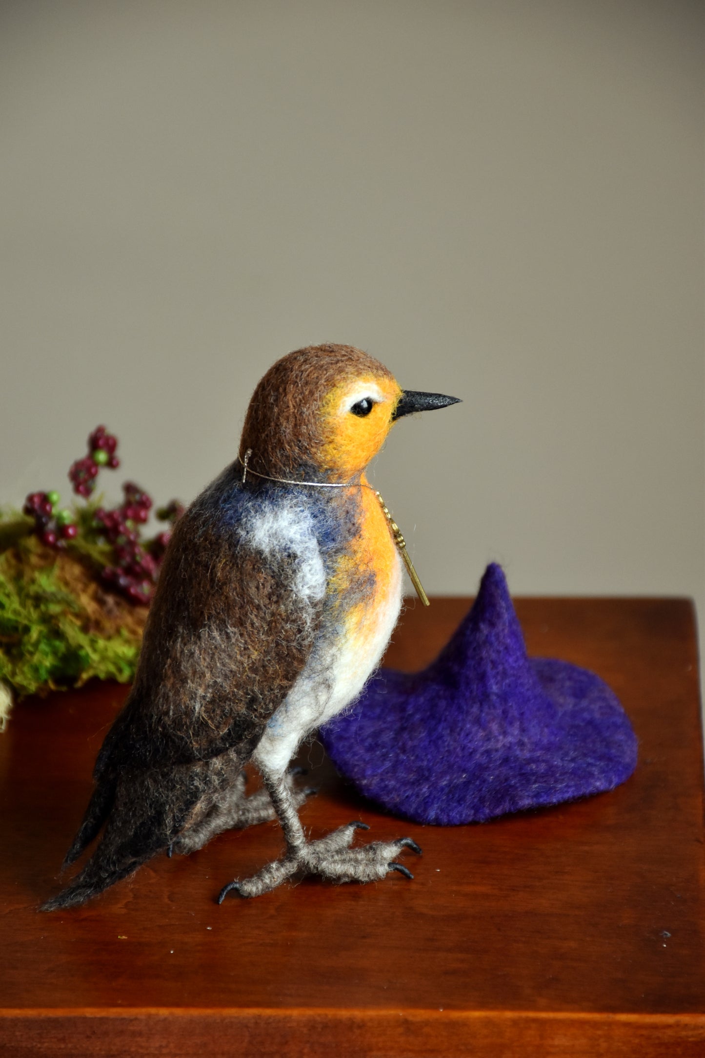 Needle Felted Little Witch Robin