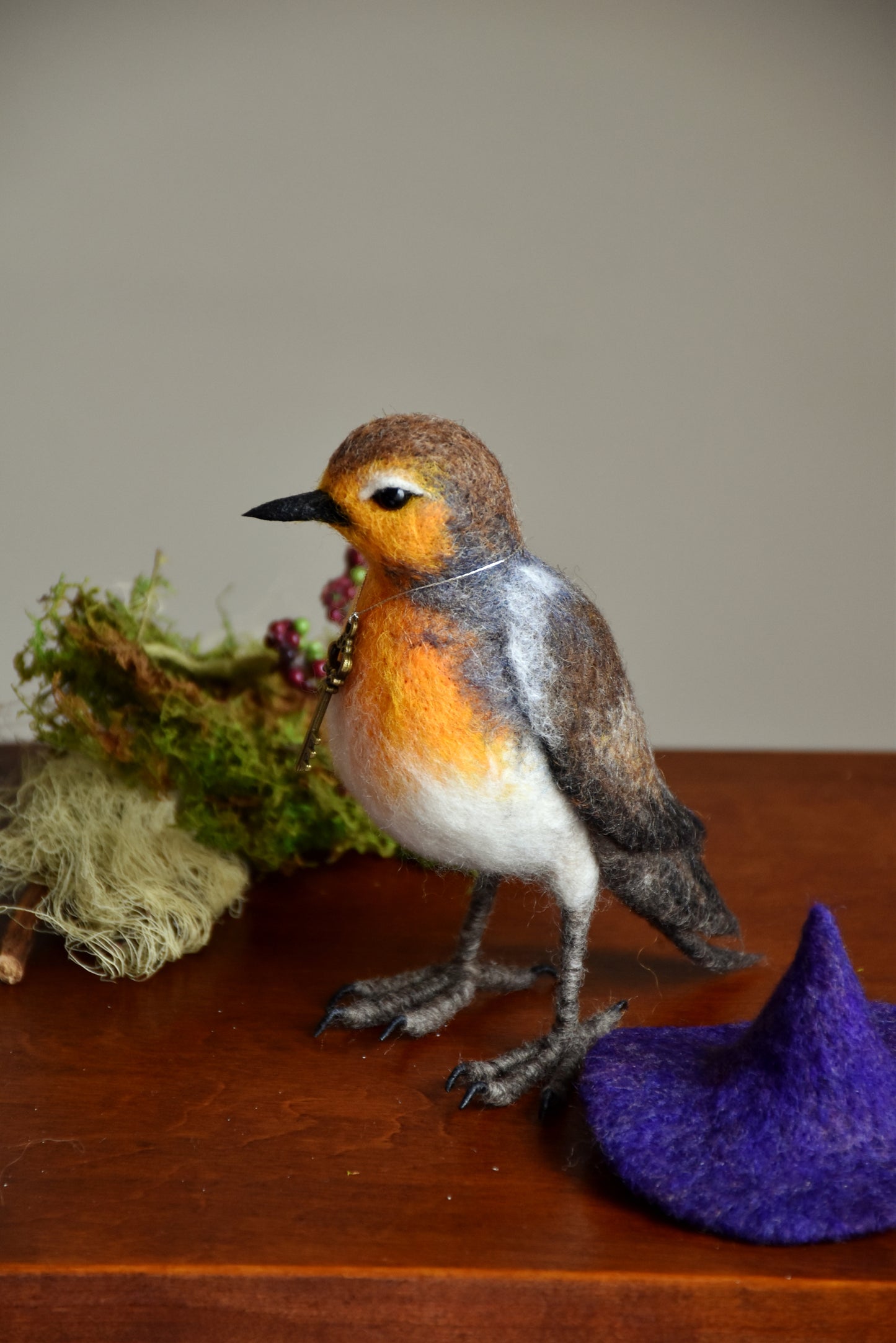 Needle Felted Little Witch Robin
