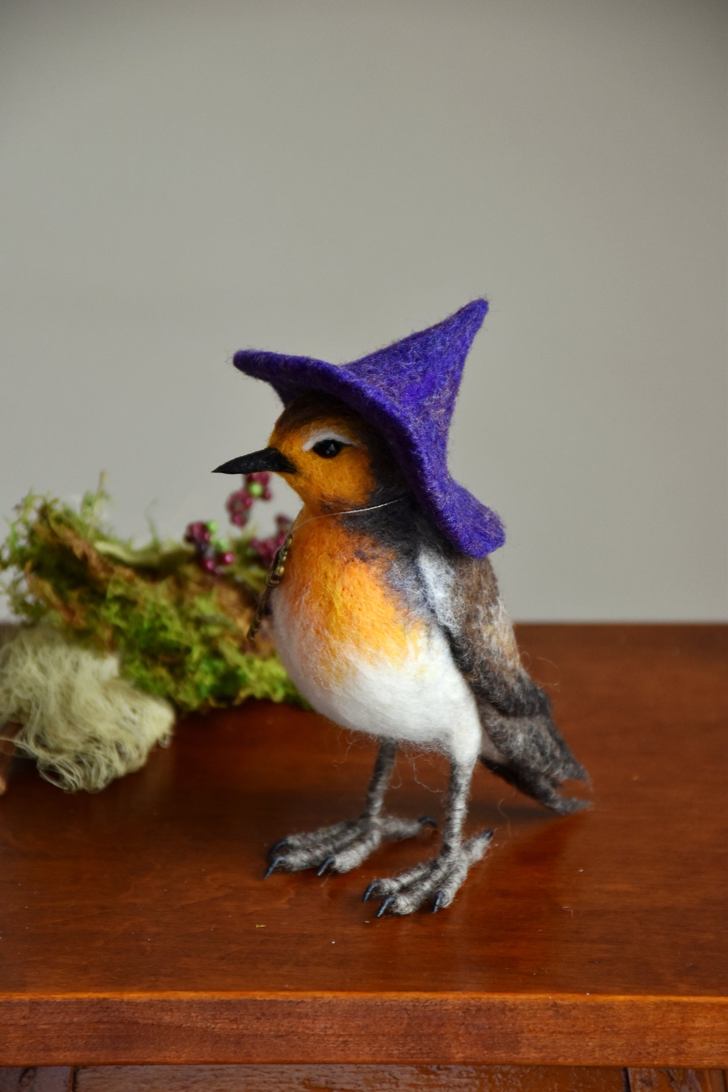 Needle Felted Little Witch Robin