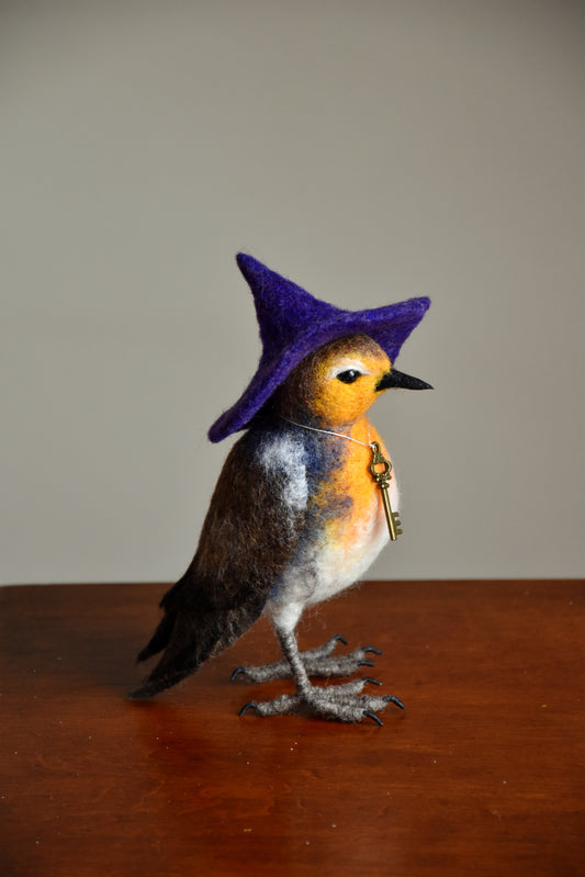 Needle Felted Little Witch Robin