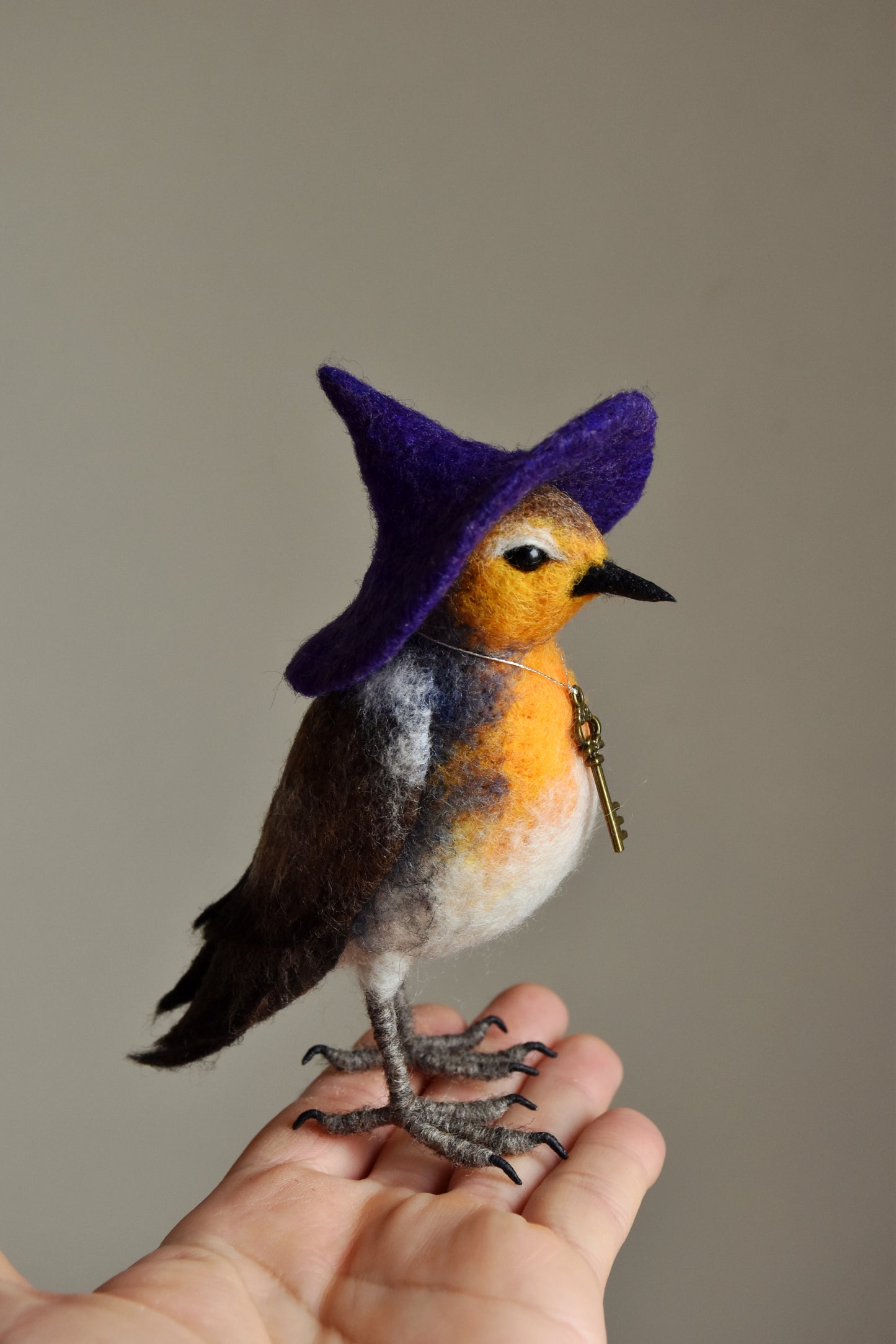 Needle Felted Little Witch Robin
