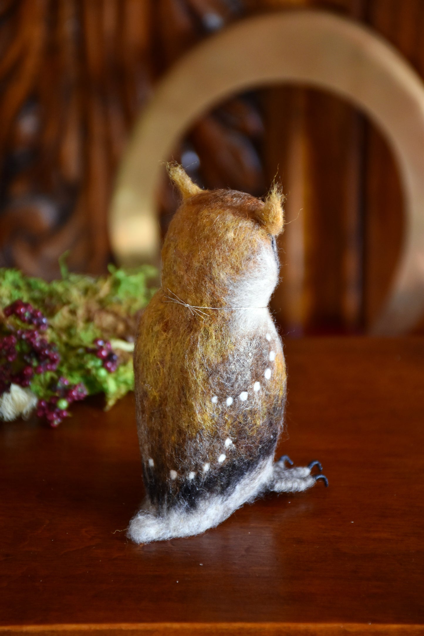 Needle Felted Multicolored Little Owl