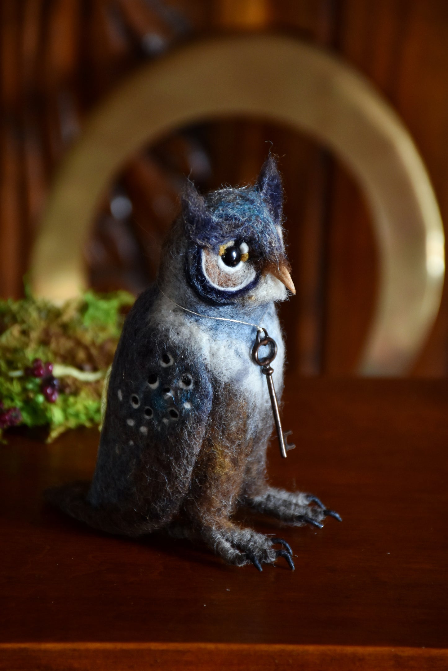 Needle Felted Multicolored Little Owl