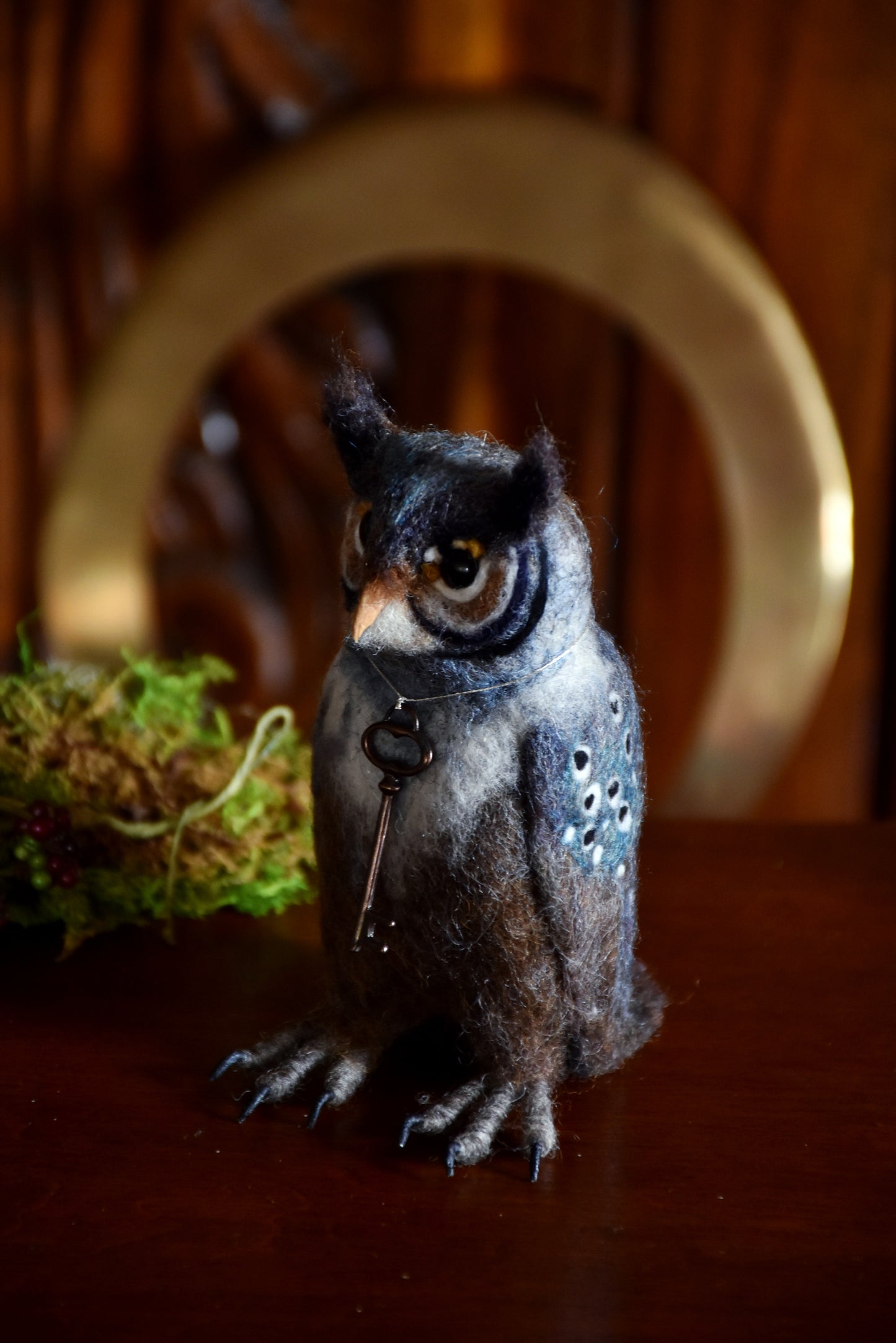 Needle Felted Multicolored Little Owl