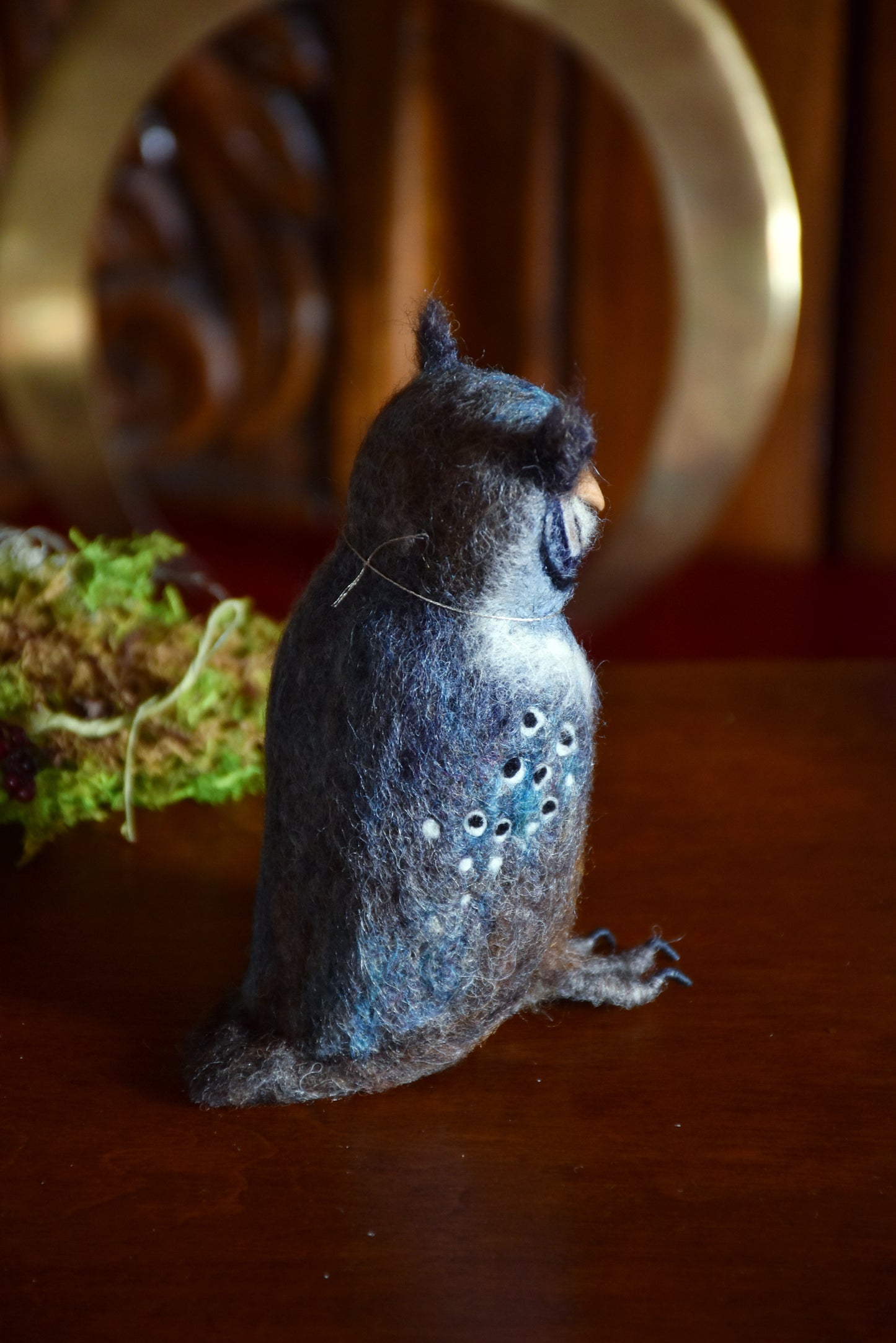 Needle Felted Multicolored Little Owl