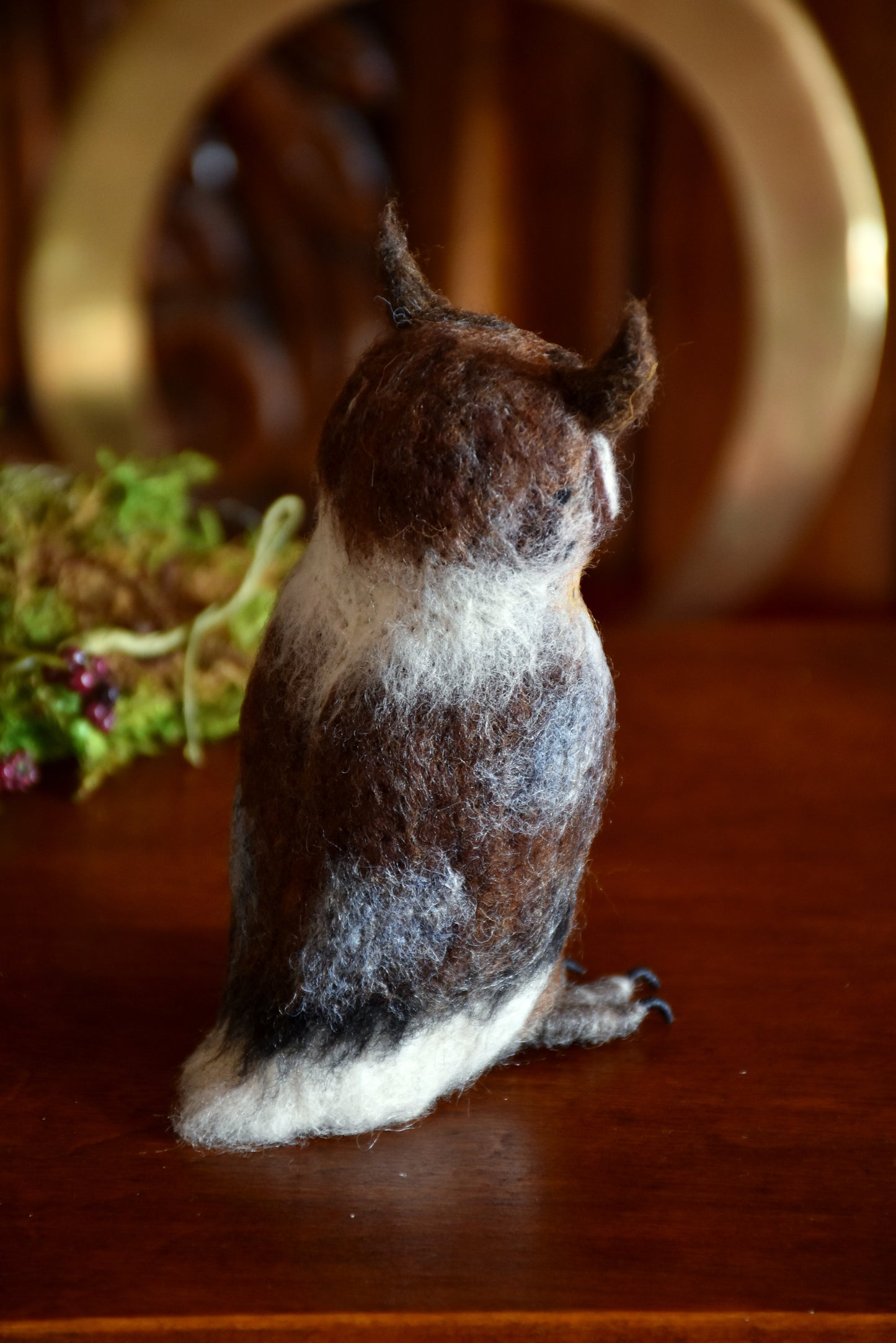 Needle Felted Multicolored Little Owl