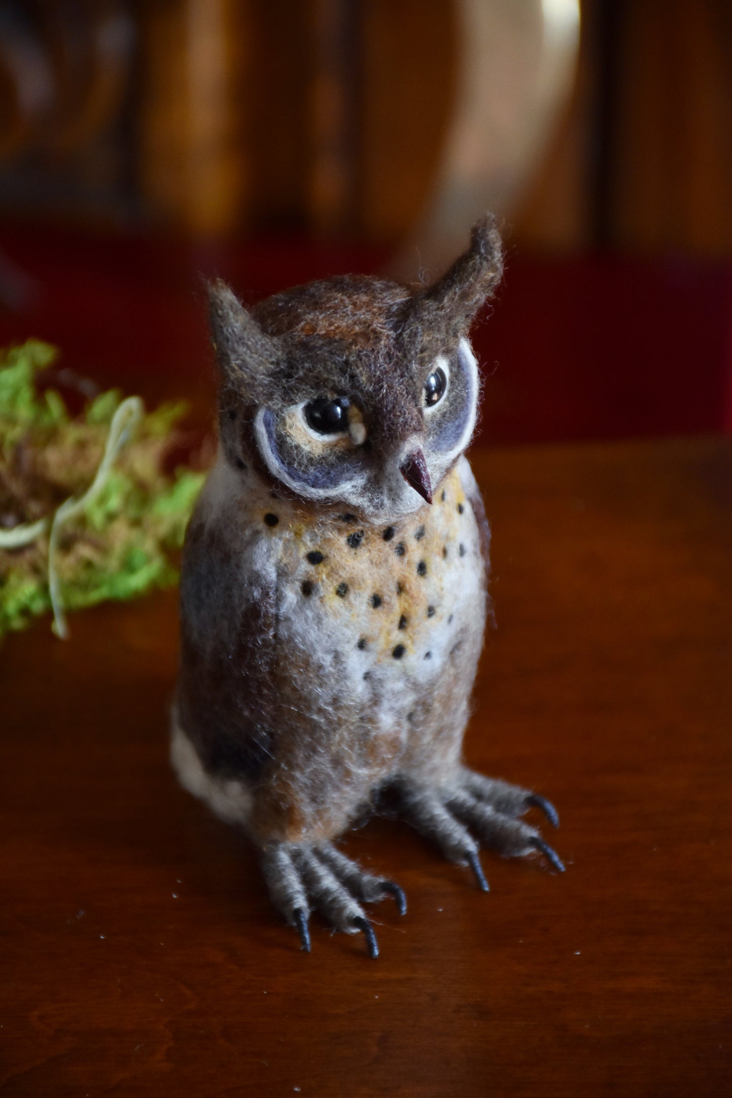 Needle Felted Multicolored Little Owl