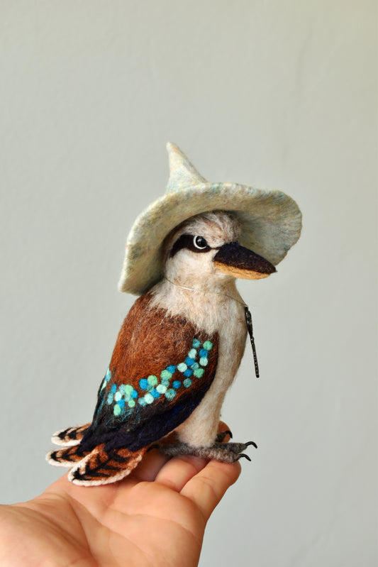 Needle Felted Kookaburra Witch