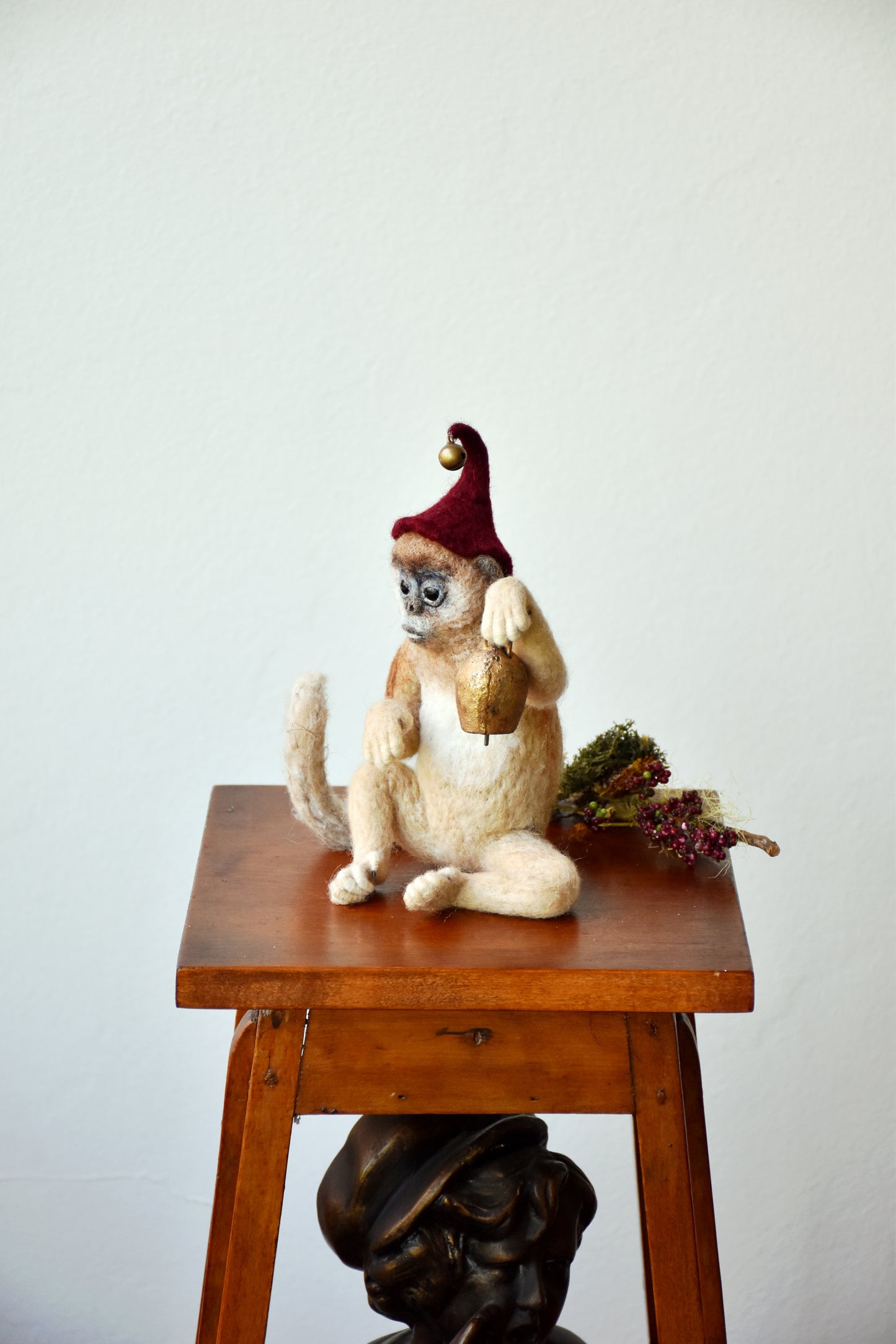 Needle Felted Golden snub-nosed monkey
