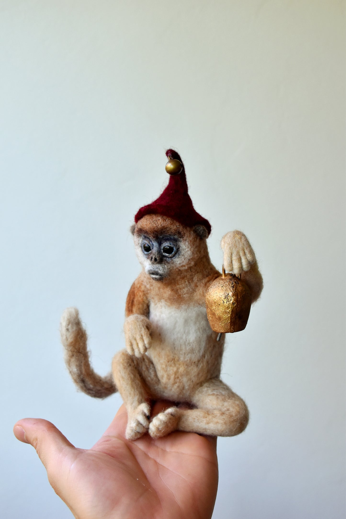 Needle Felted Golden snub-nosed monkey
