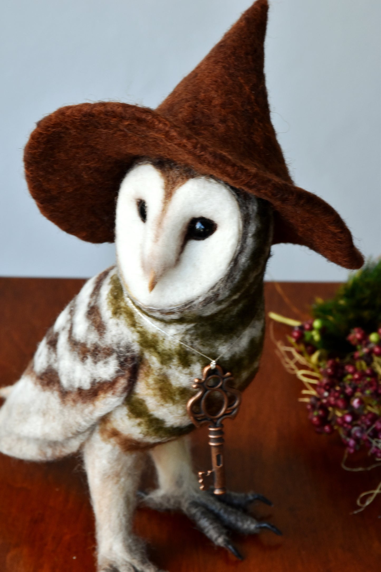 Needle Felted Barn Owl Witch