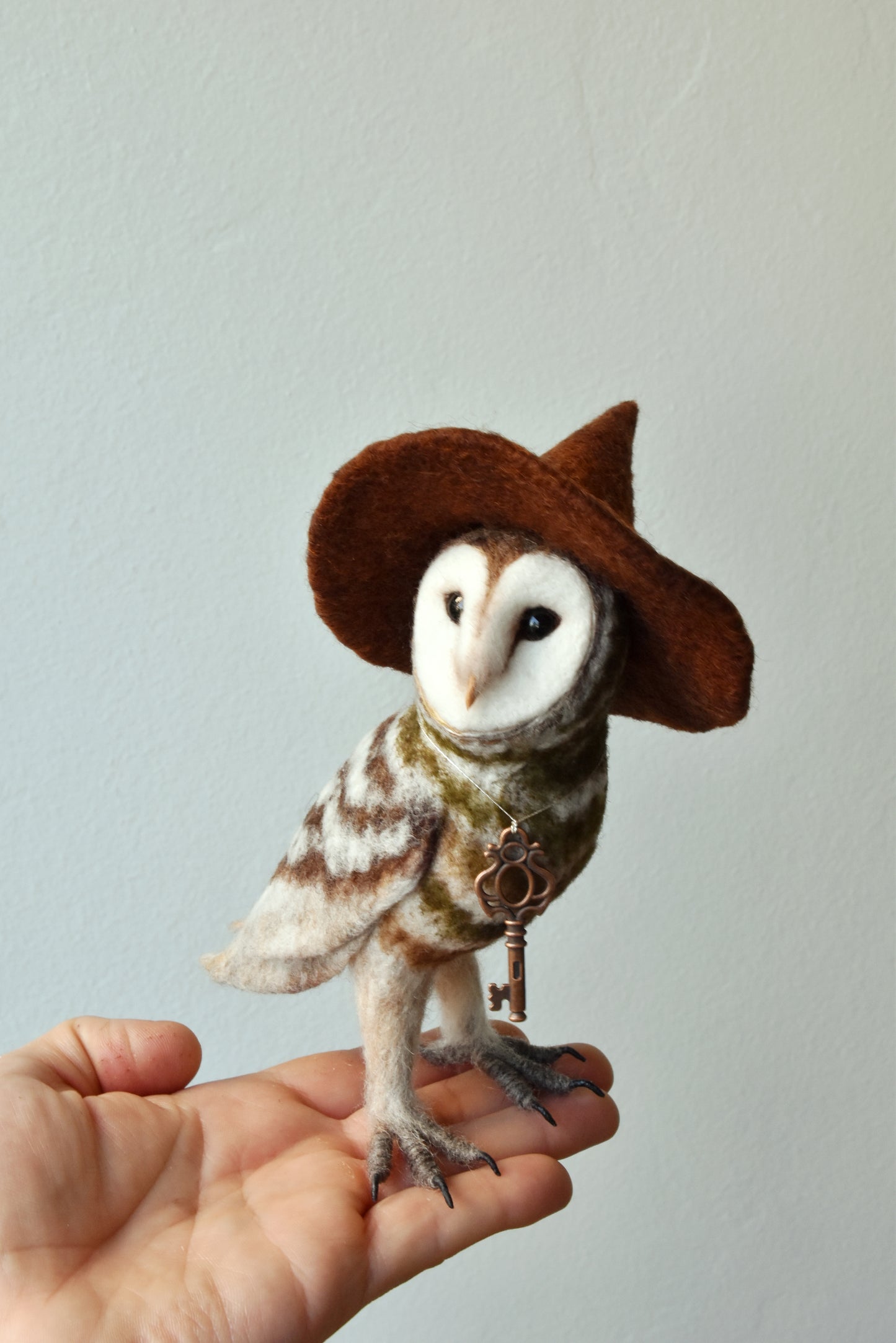 Needle Felted Barn Owl Witch