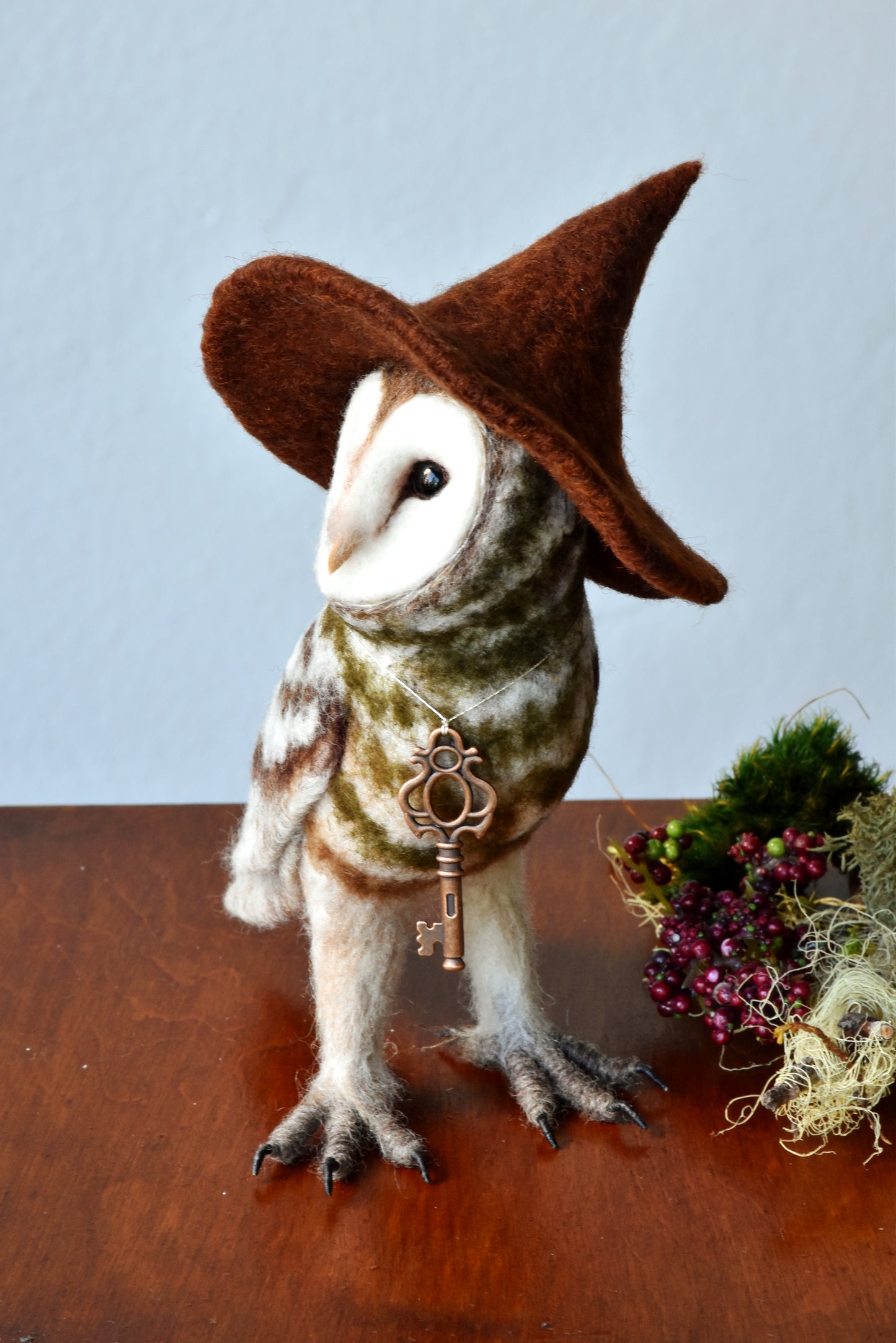 Needle Felted Barn Owl Witch