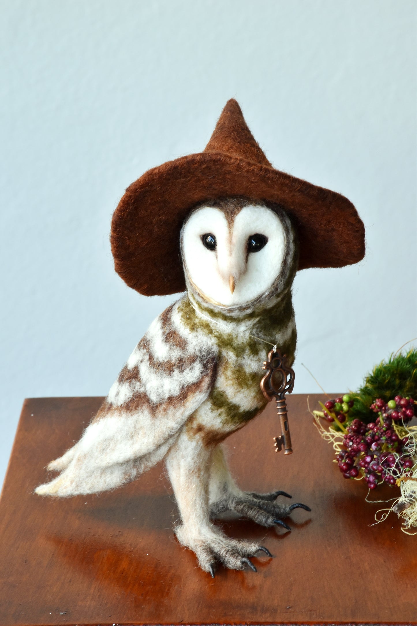 Needle Felted Barn Owl Witch