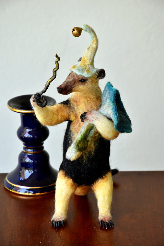 Needle Felted MagicianTamandua Anteater