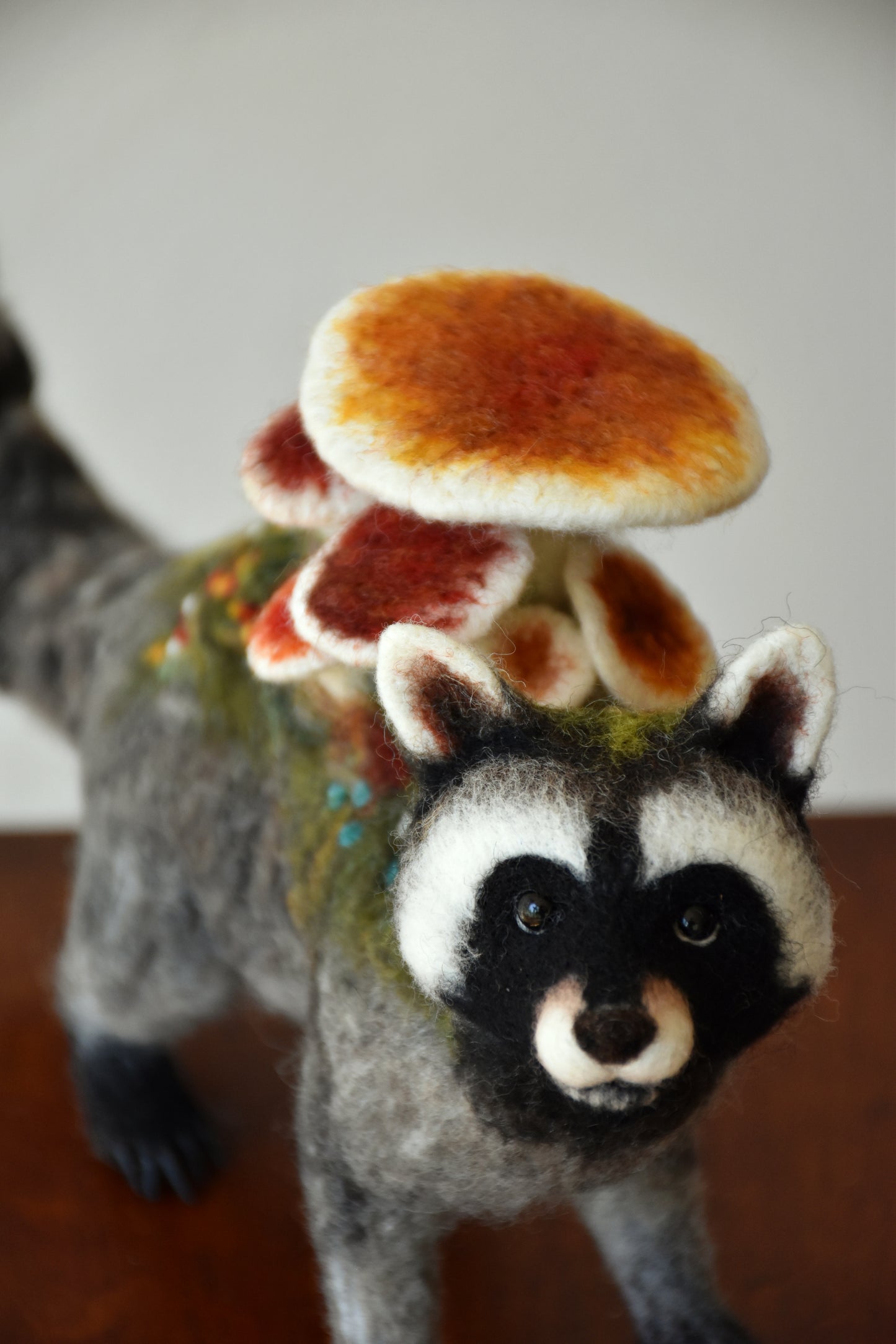 Needle Felted Fungous Raccoon