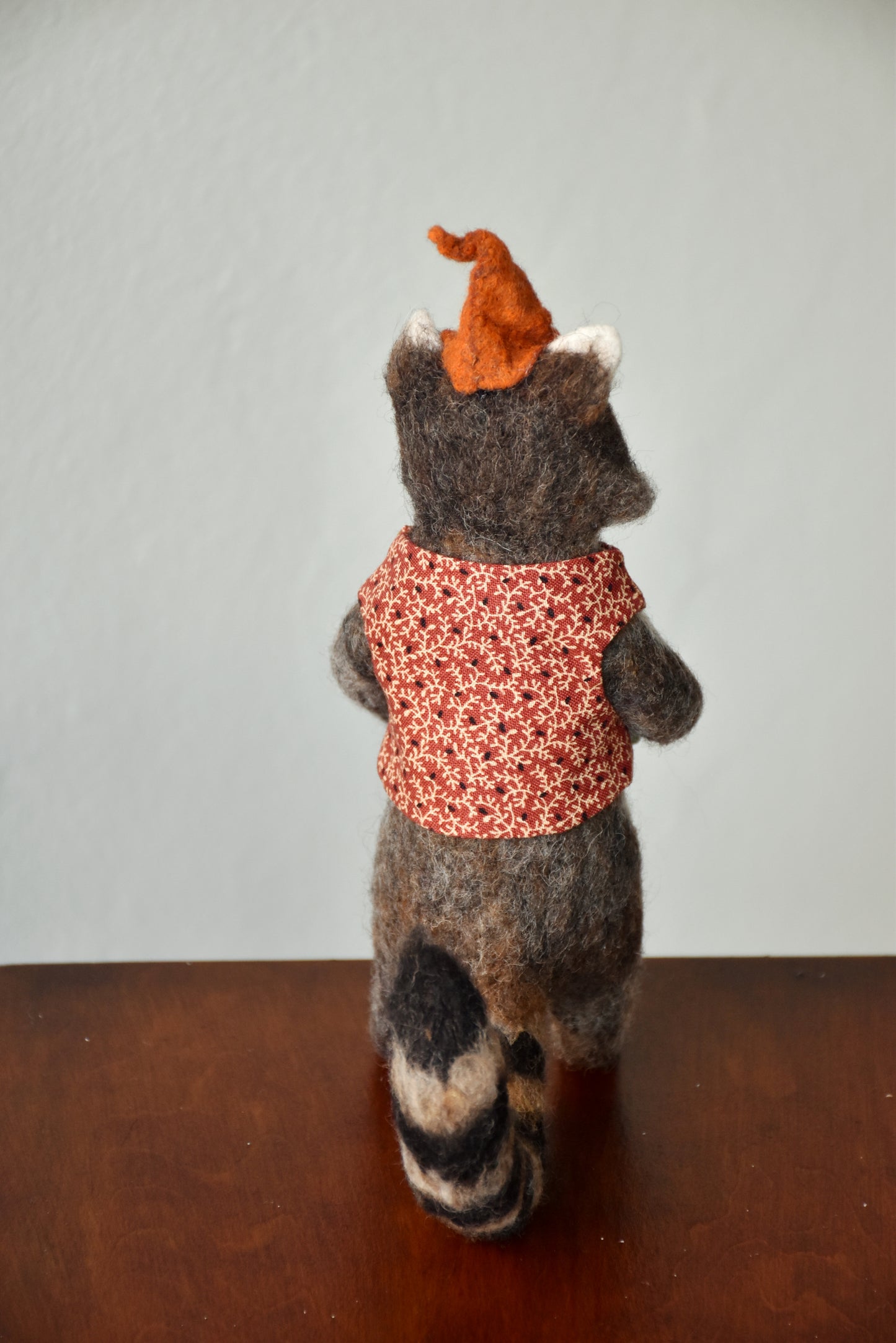 Needle Felted Wanderer Reader Raccoon
