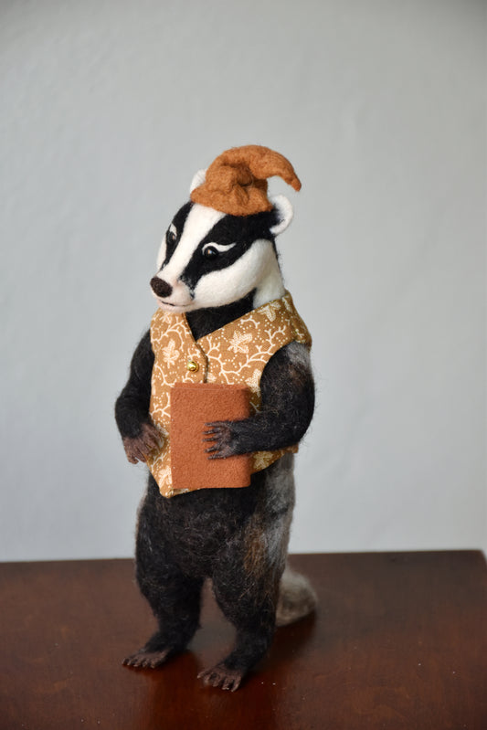Needle Felted Wanderer Reader Badger
