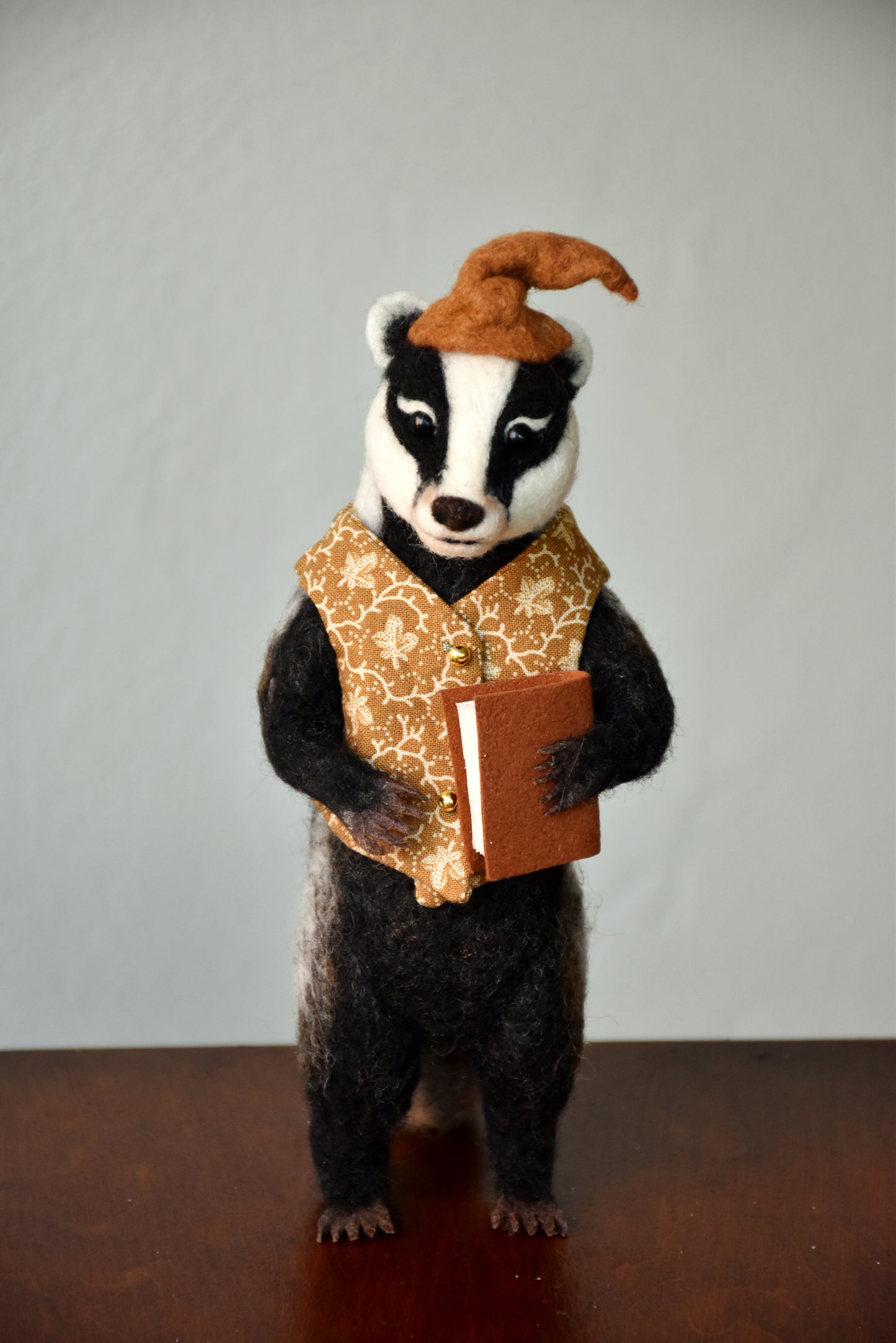 Needle Felted Wanderer Reader Badger