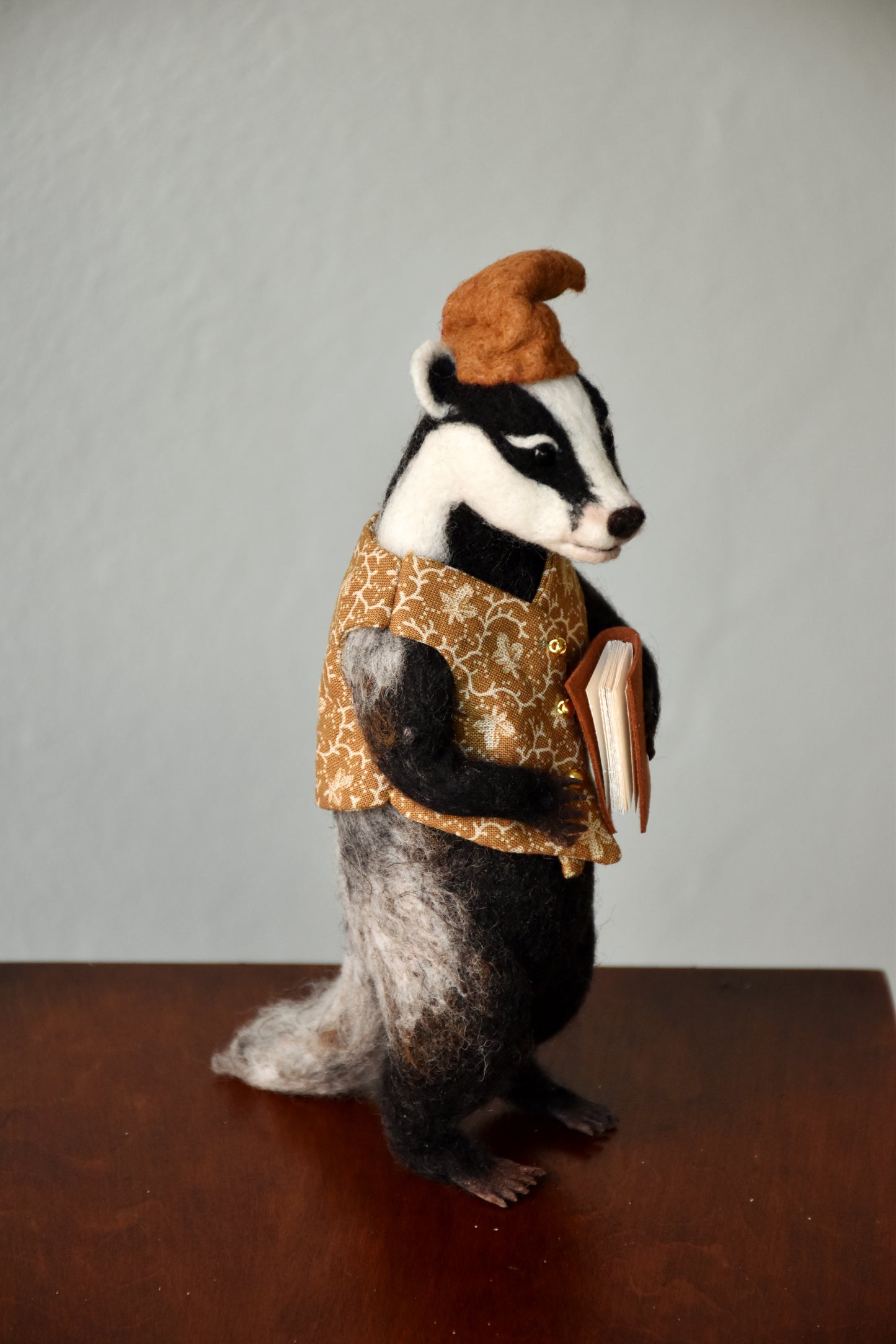 Needle Felted Wanderer Reader Badger