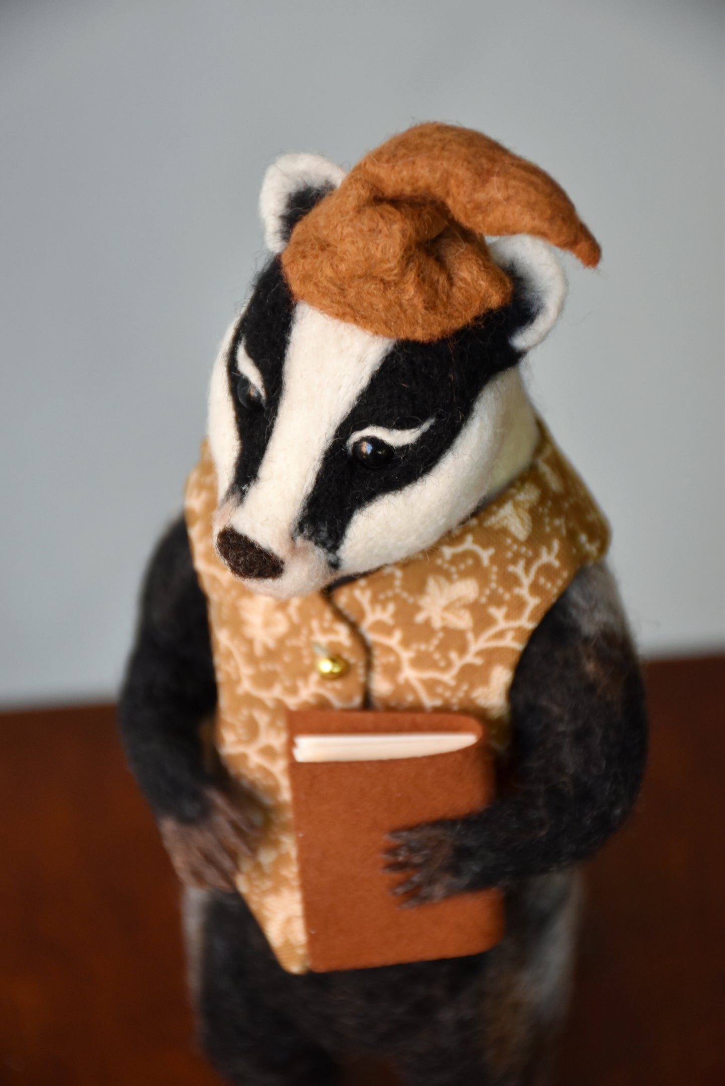 Needle Felted Wanderer Reader Badger
