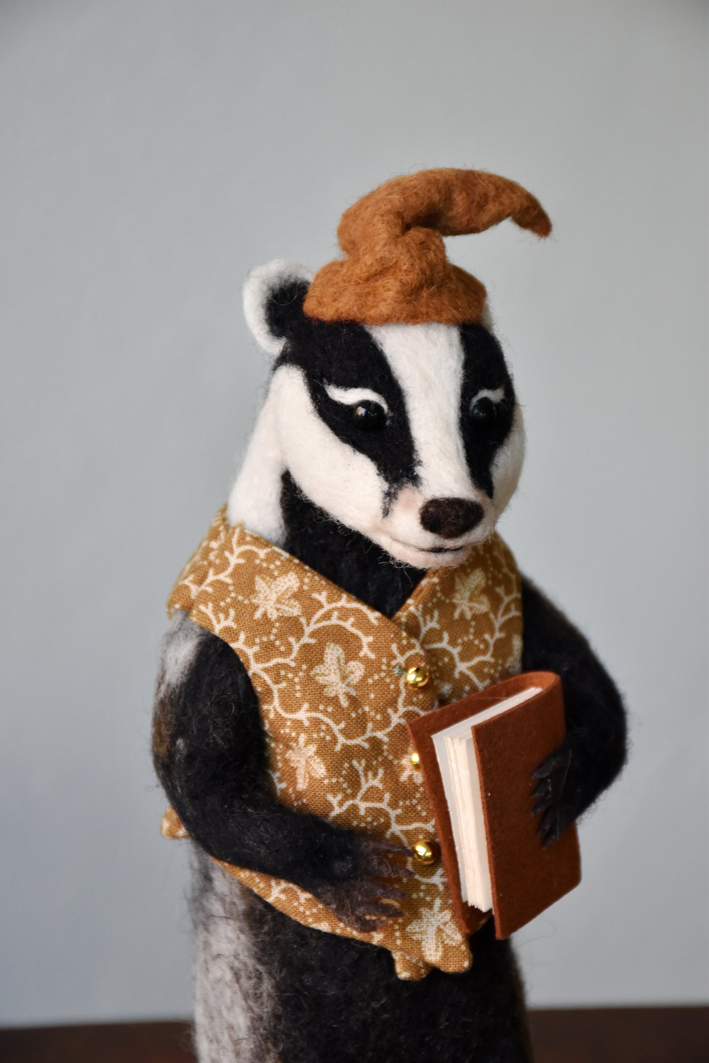 Needle Felted Wanderer Reader Badger