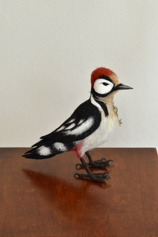 Needle Felted Great Woodpecker