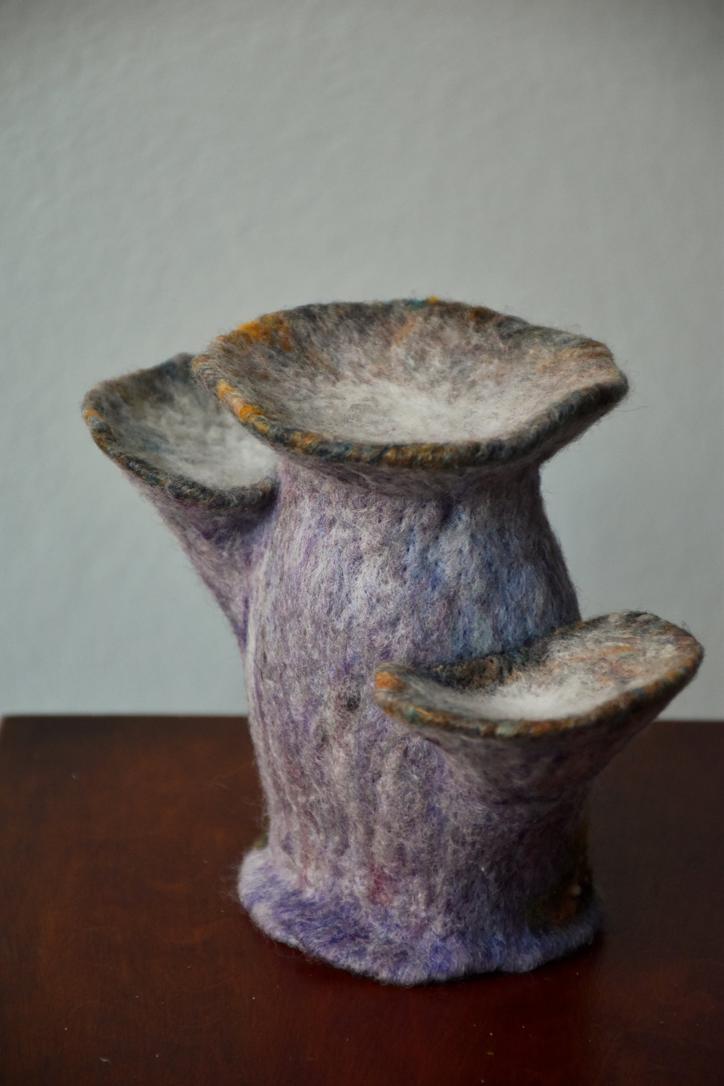 Needle Felted Couple of Barn Owls sleeping inside Mushroom