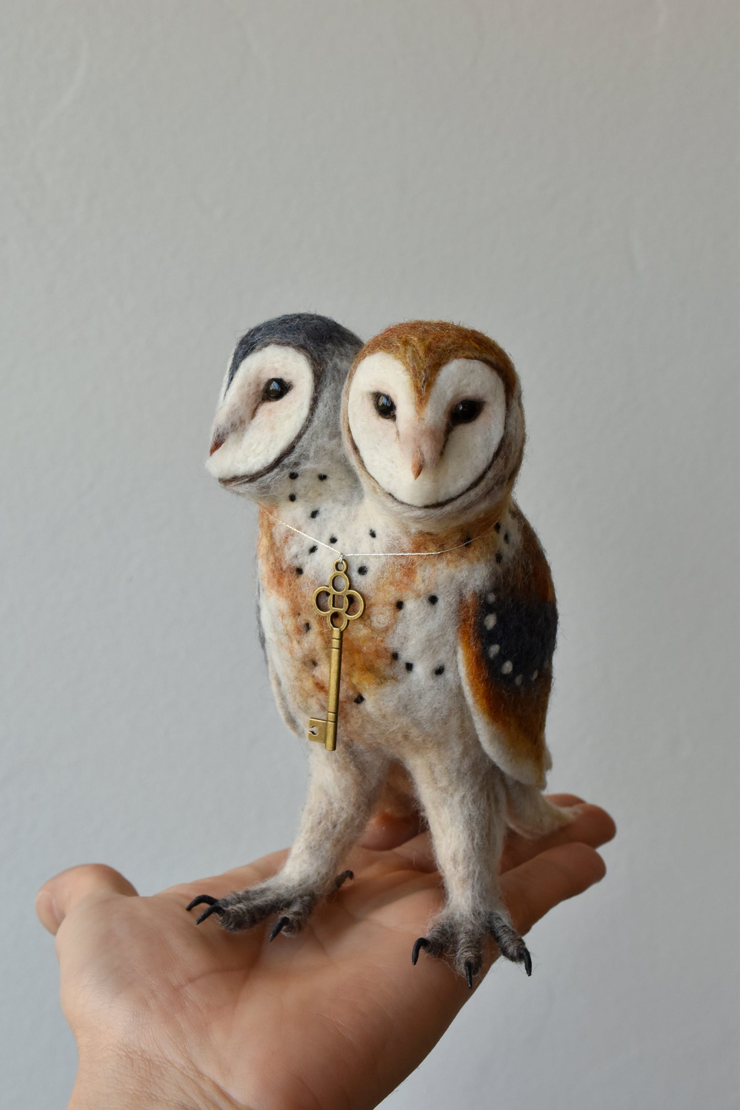 Needle Felted Siamese Barn Owl