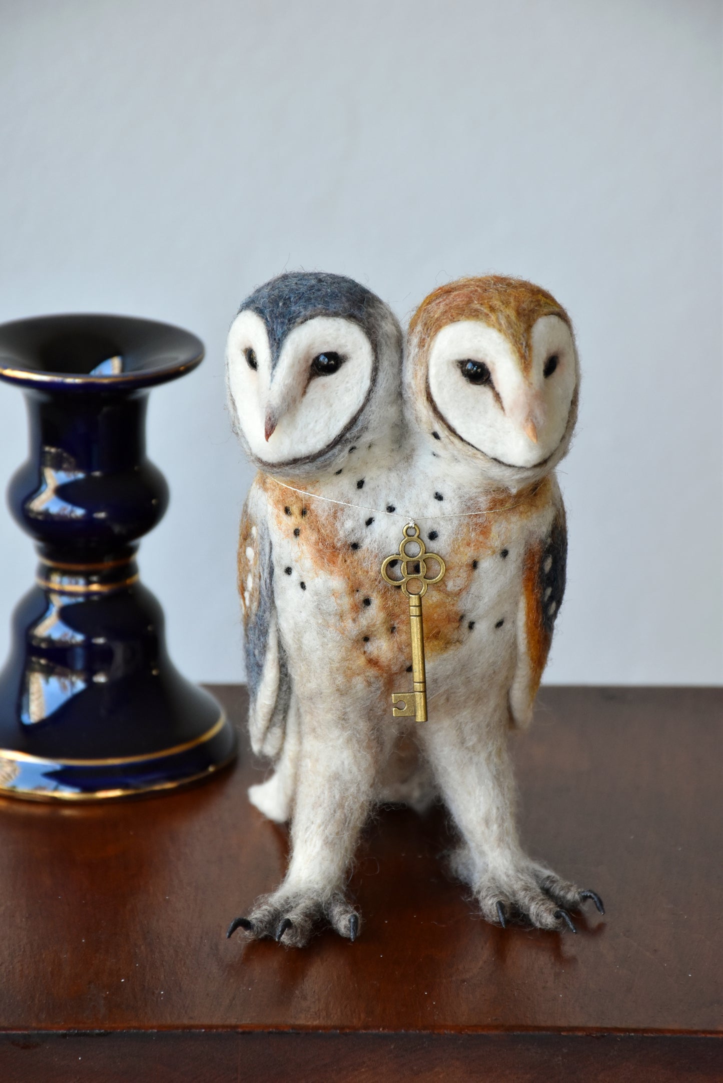 Needle Felted Siamese Barn Owl