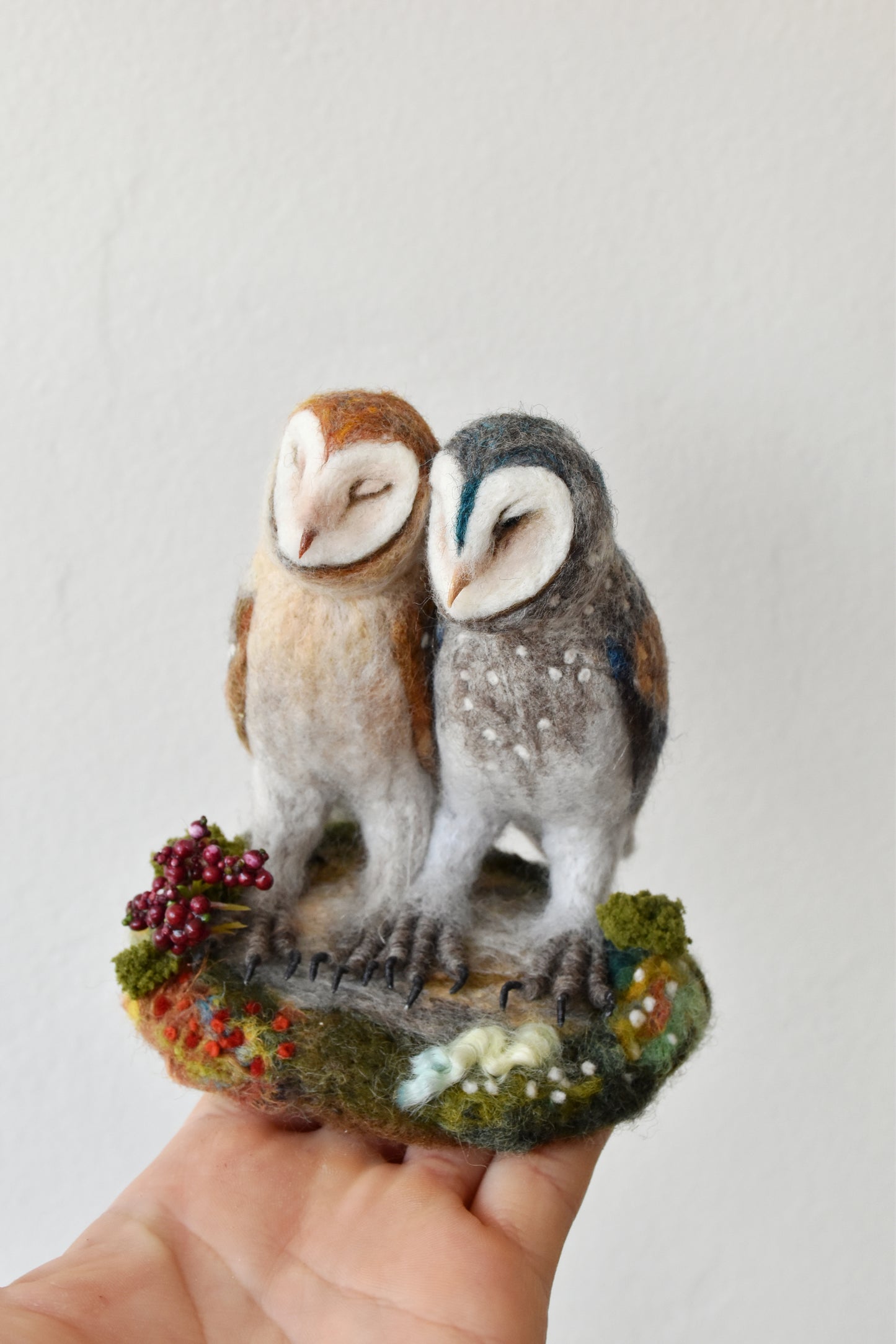 Needle Felted Barn Owls Lovers