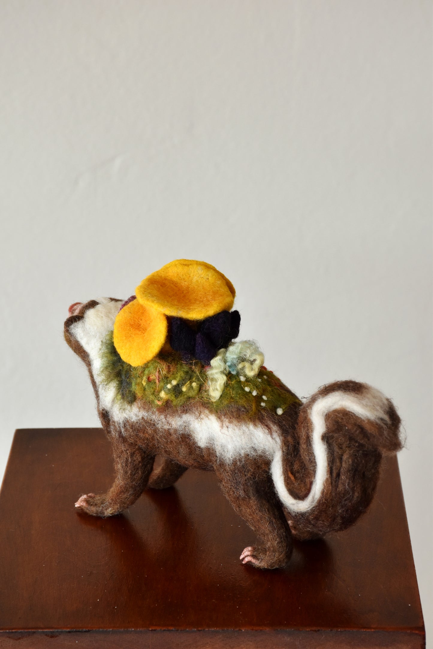 Needle Felted Brown Skunk Bound by Nature