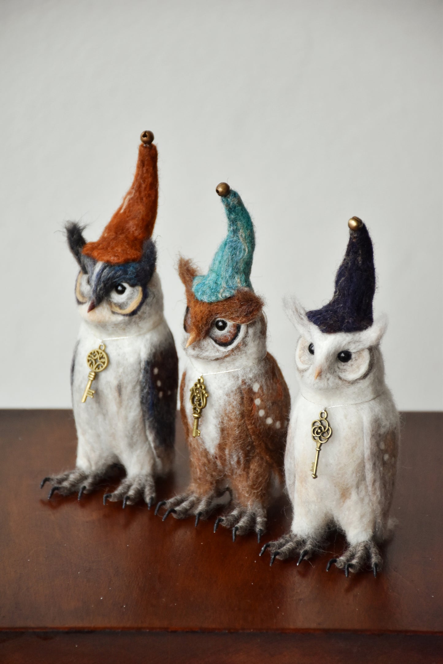 Needle Felted Little Magician Owls