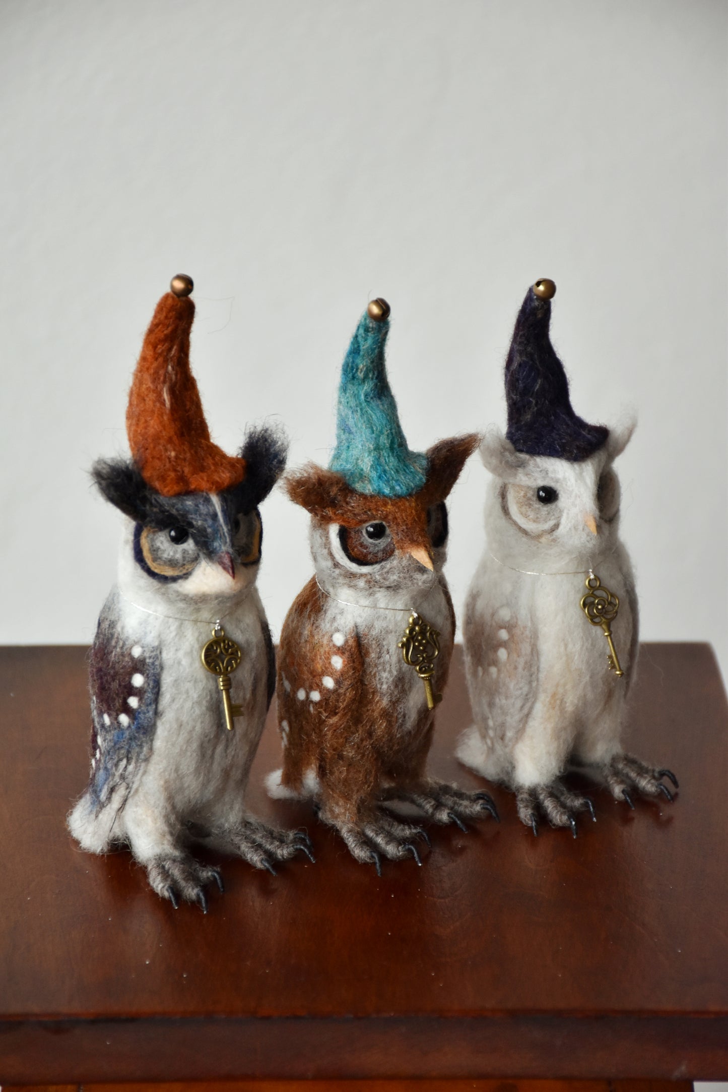 Needle Felted Little Magician Owls