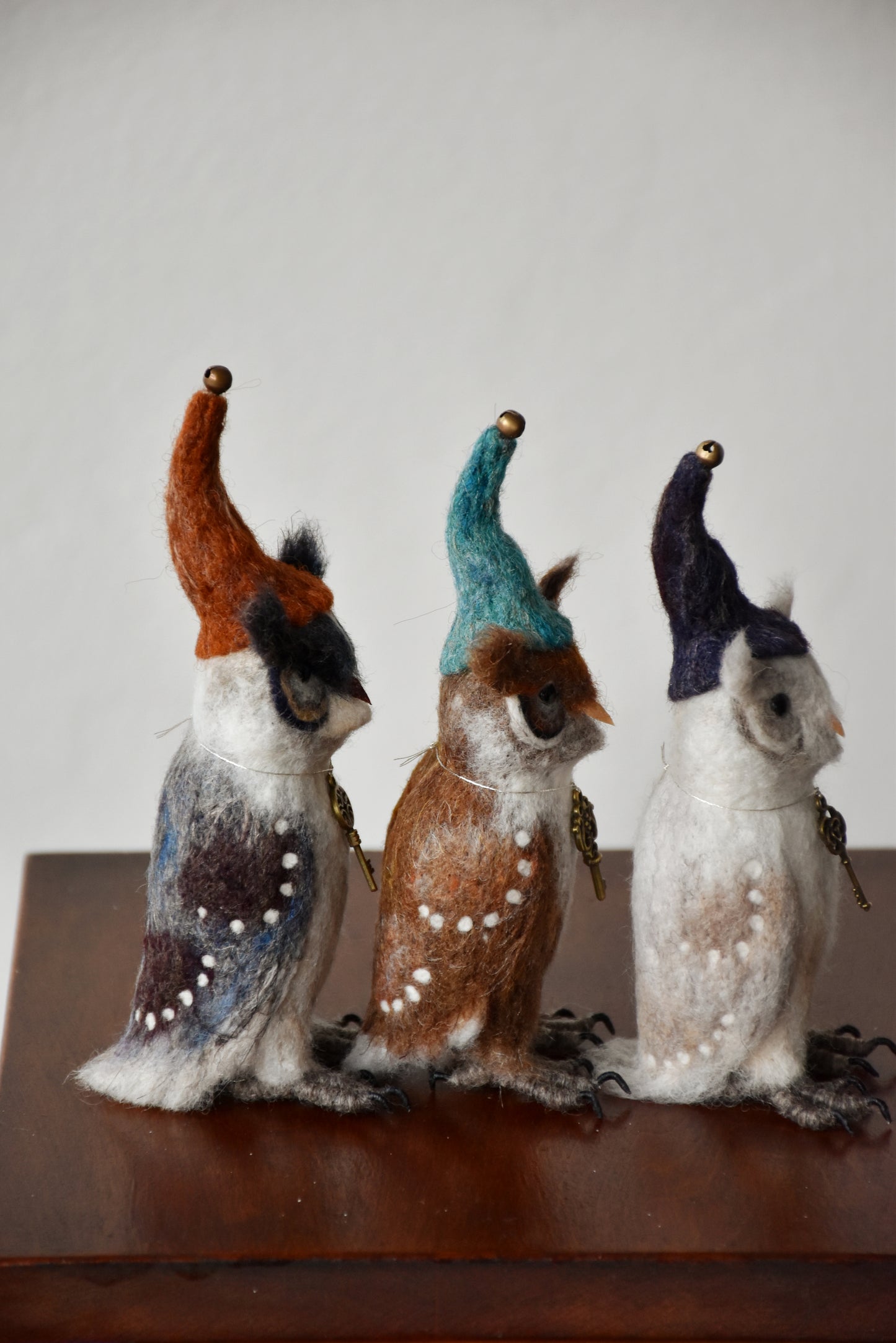 Needle Felted Little Magician Owls