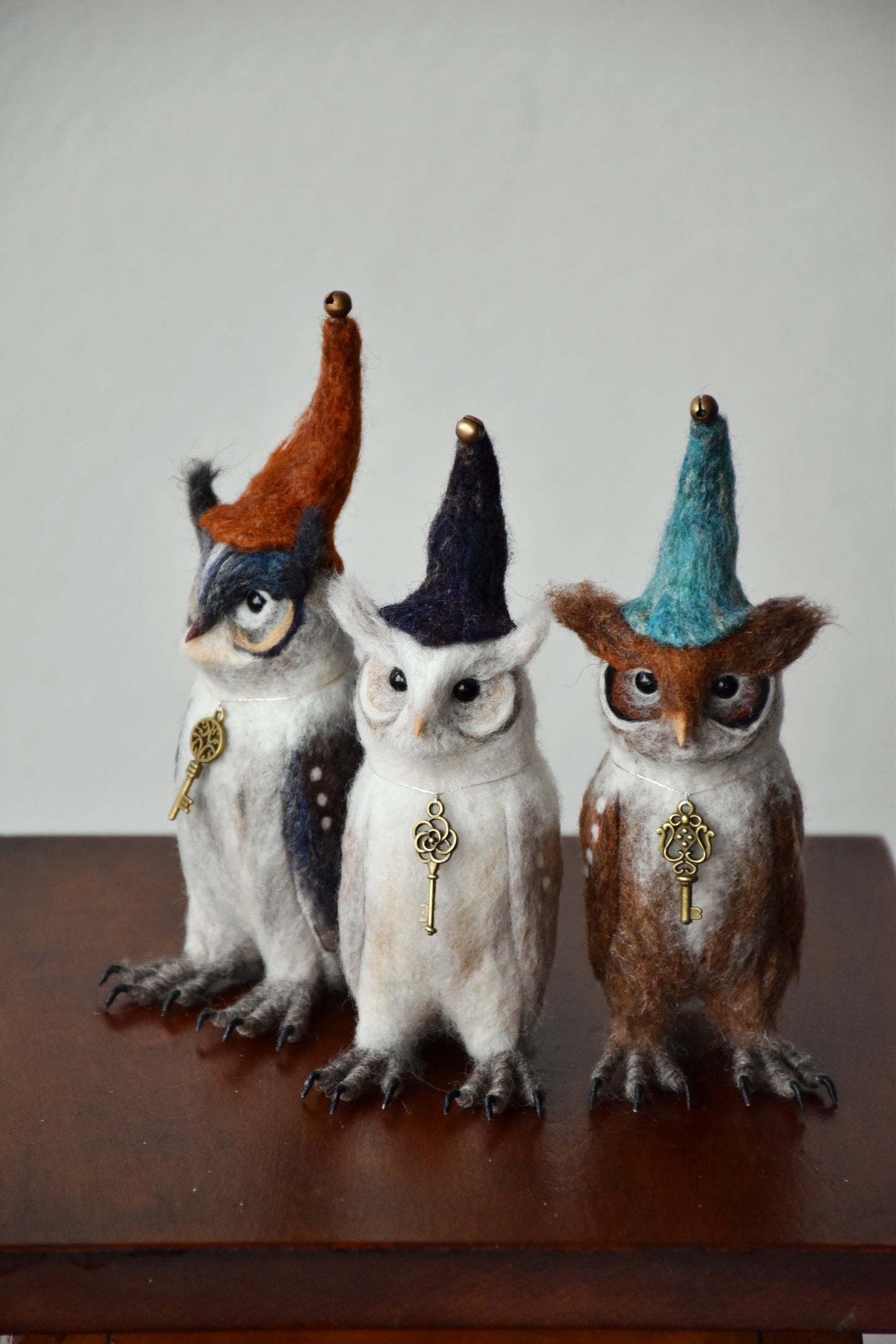 Needle Felted Little Magician Owls